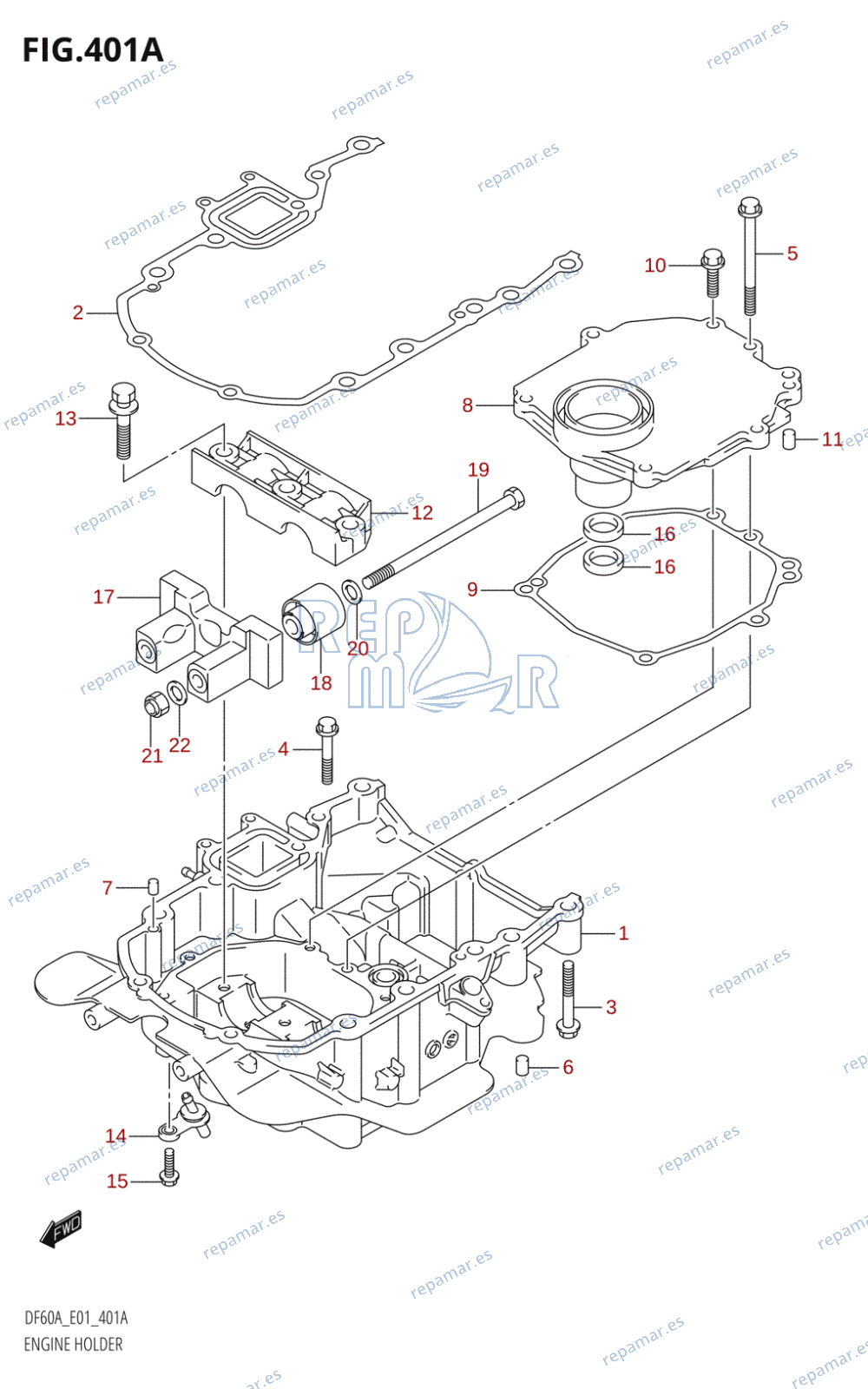 401A - ENGINE HOLDER (DF40AST,DF60AT,DF60ATH,DF60AWT,DF60AWTH)