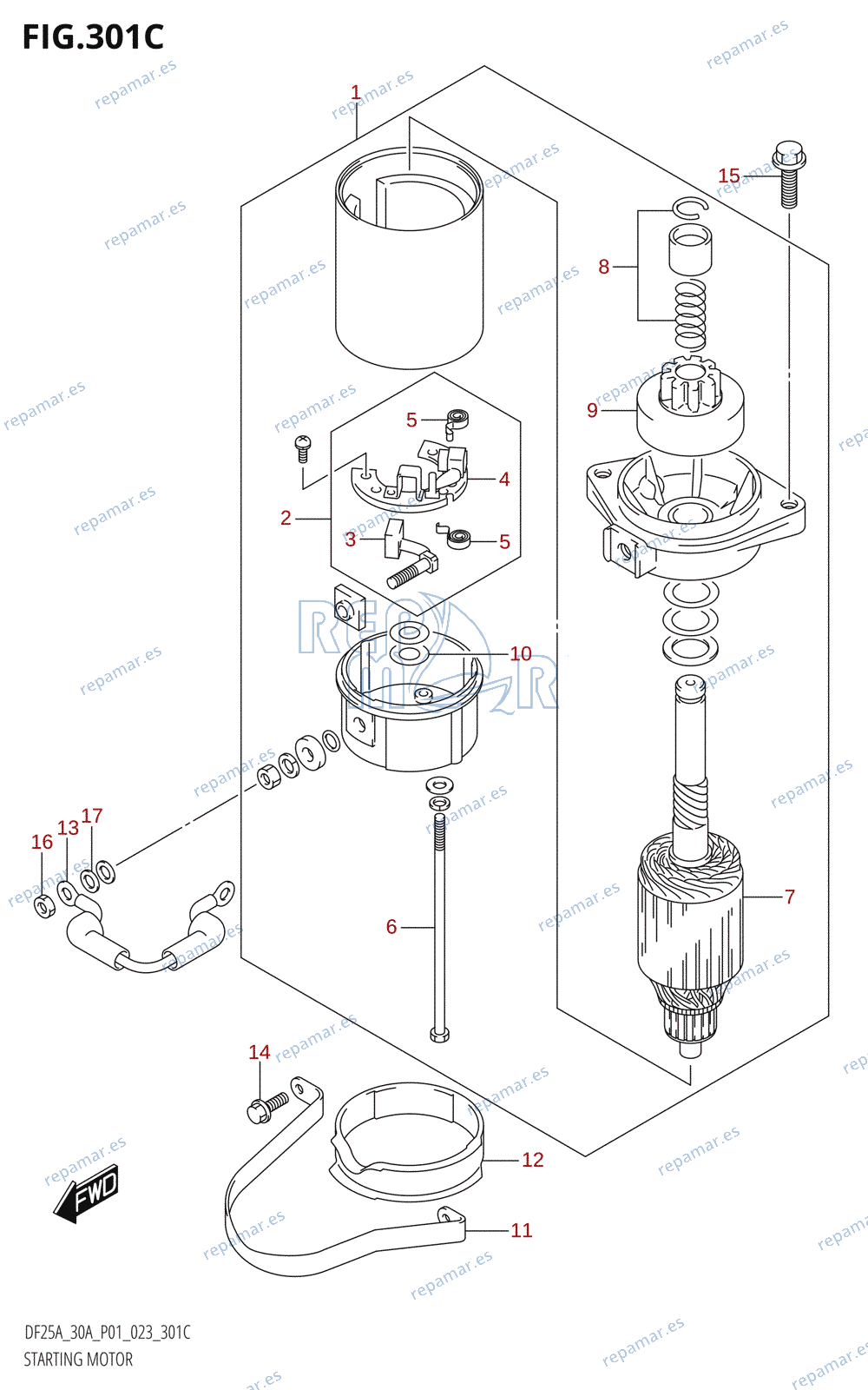 301C - STARTING MOTOR (DF30A,DF30AR,DF30ATH,DF30AQ)