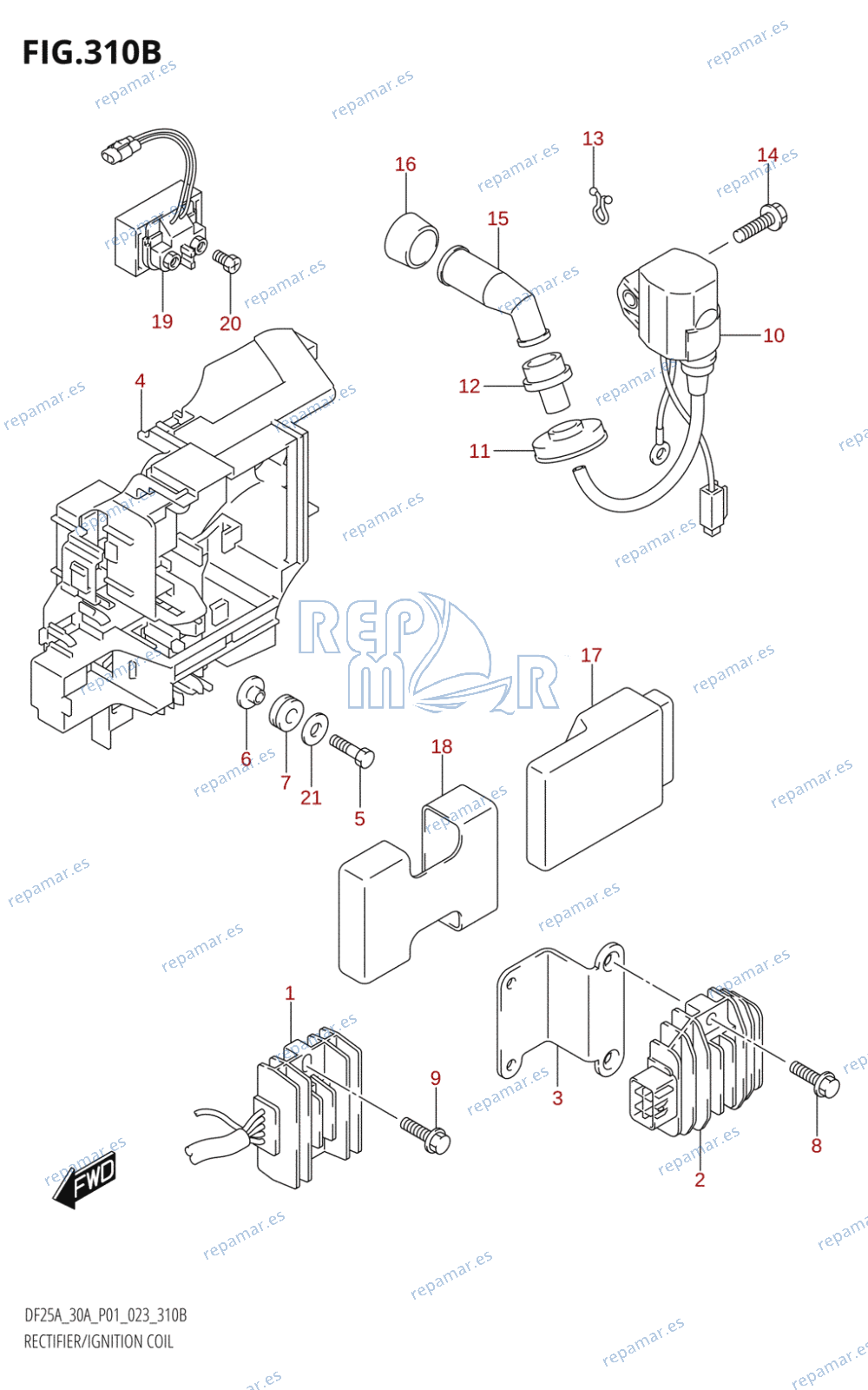 310B - RECTIFIER /​ IGNITION COIL (DF25AR,DF25AT,DF25ATH)