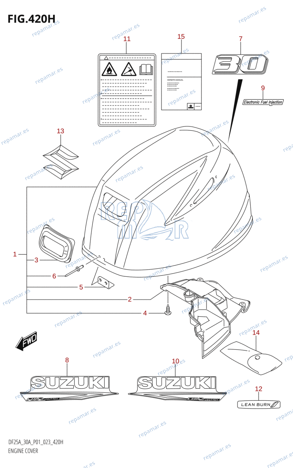 420H - ENGINE COVER (021:(DF30A,DF30AR,DF30AQ,DF30AT,DF30ATH))