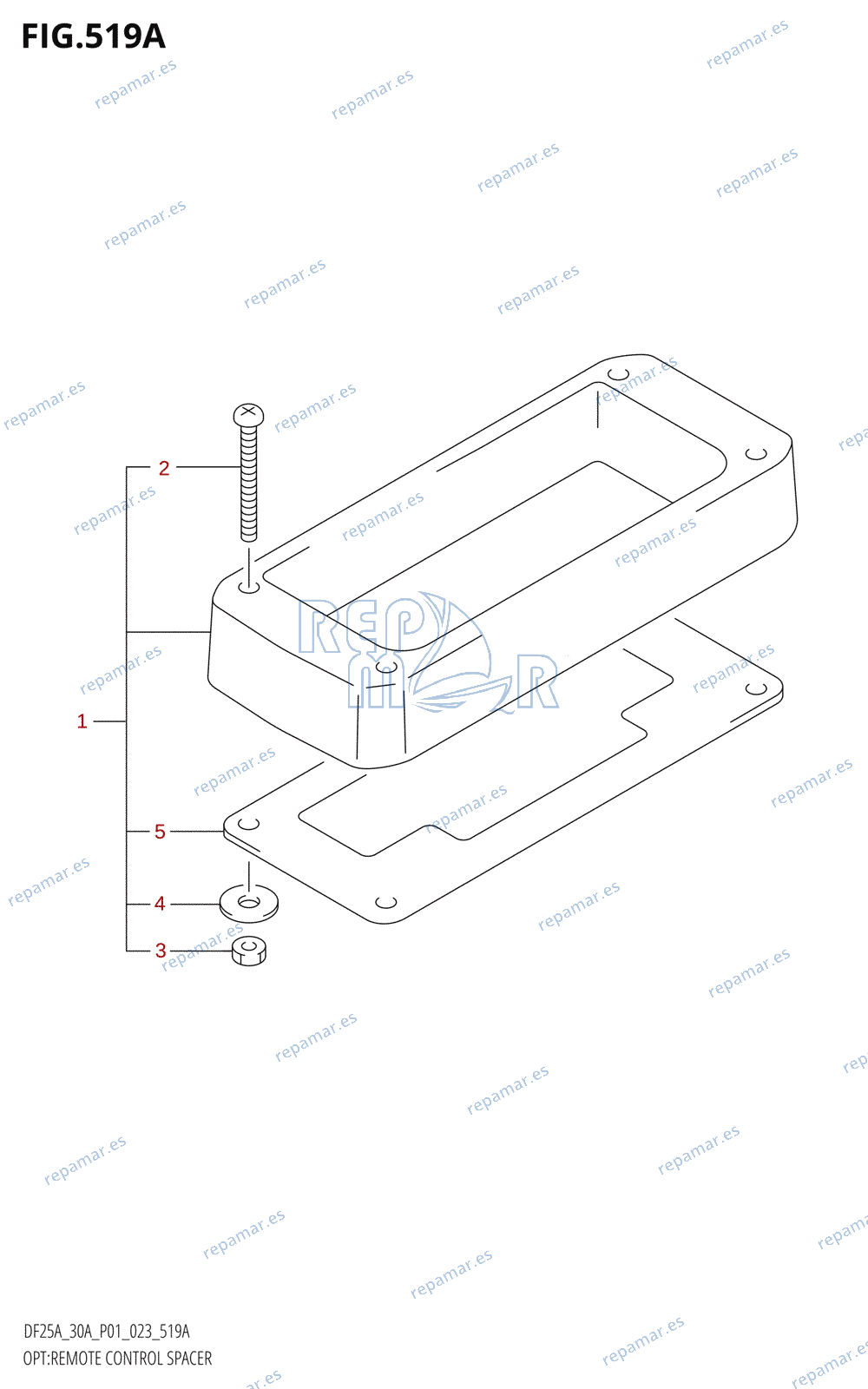 519A - OPT:REMOTE CONTROL SPACER (DF25A,DF25AR,DF25AT:(022,023),DF25ATH,DF30A,DF30AR,DF30AT:(022,023),DF30ATH,DF30AQ)