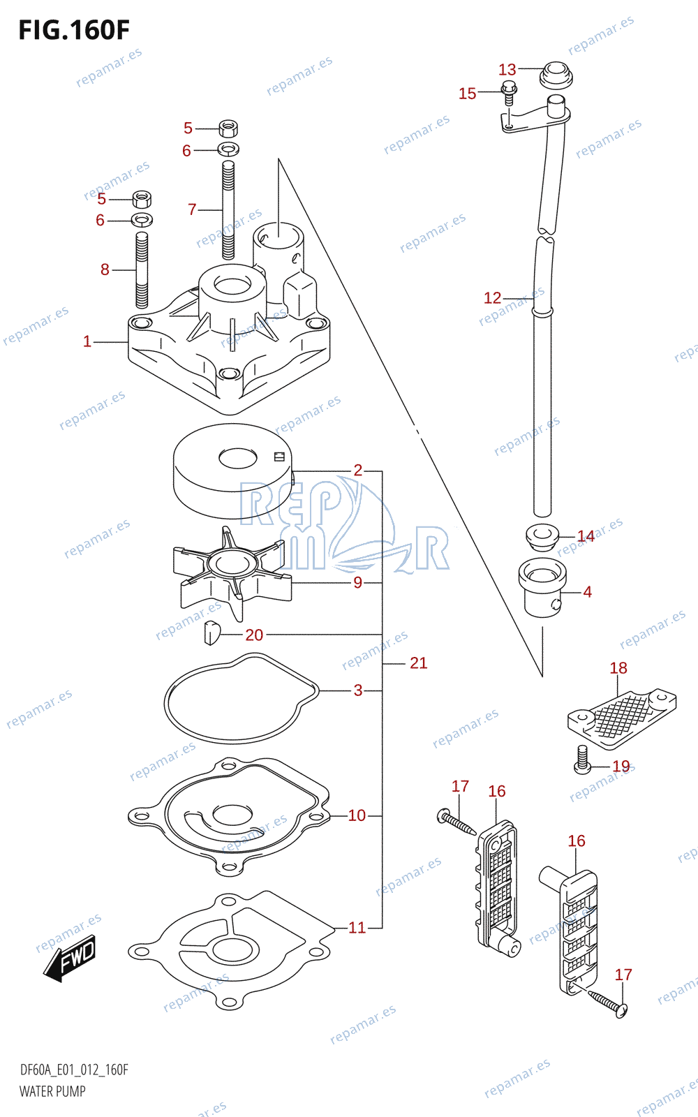 160F - WATER PUMP (DF60A:E01)