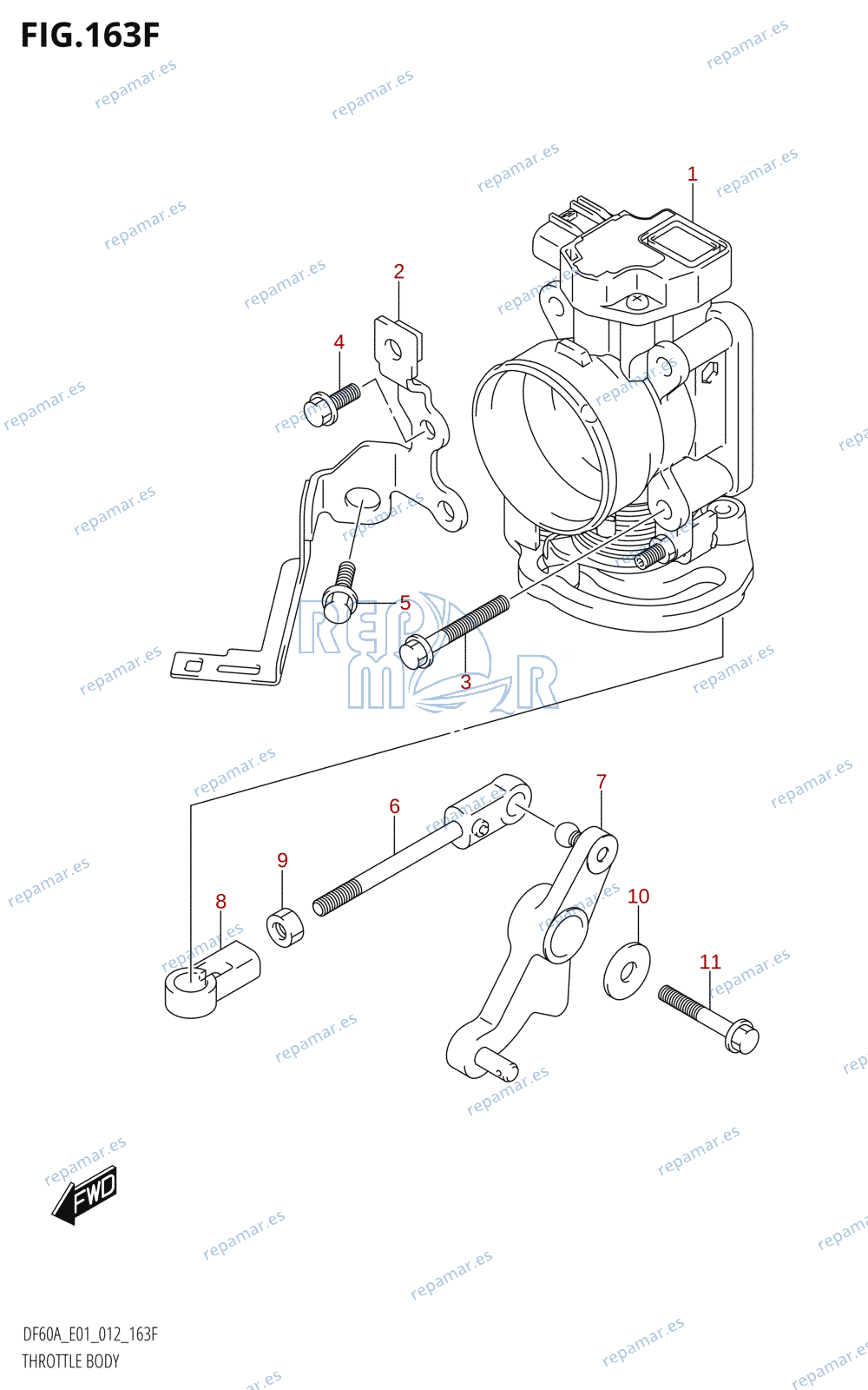 163F - THROTTLE BODY (DF60A:E01)