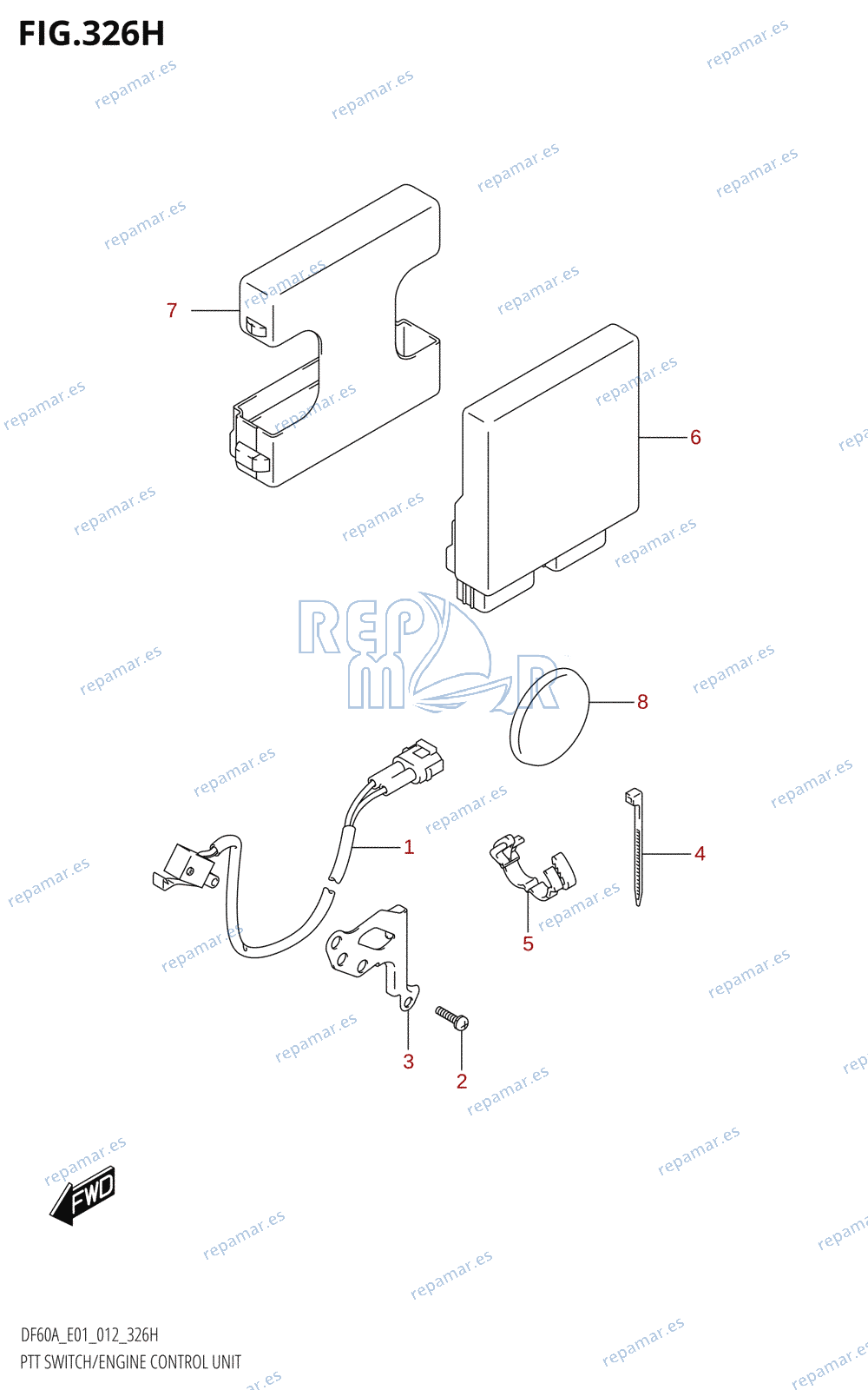 326H - PTT SWITCH /​ ENGINE CONTROL UNIT (DF60AQH:E01)