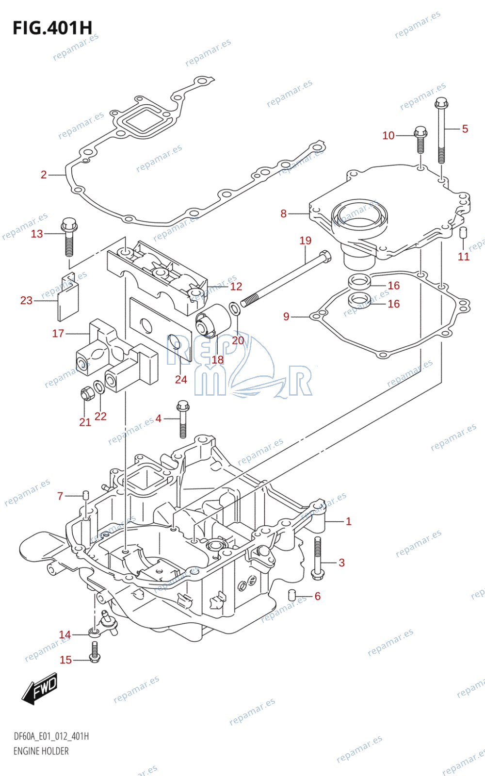 401H - ENGINE HOLDER (DF60AQH:E01)