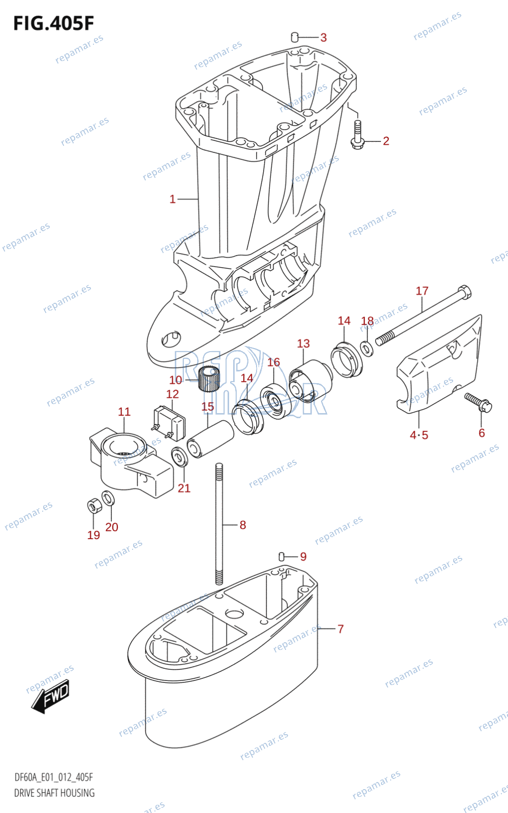 405F - DRIVE SHAFT HOUSING (DF60A:E01)