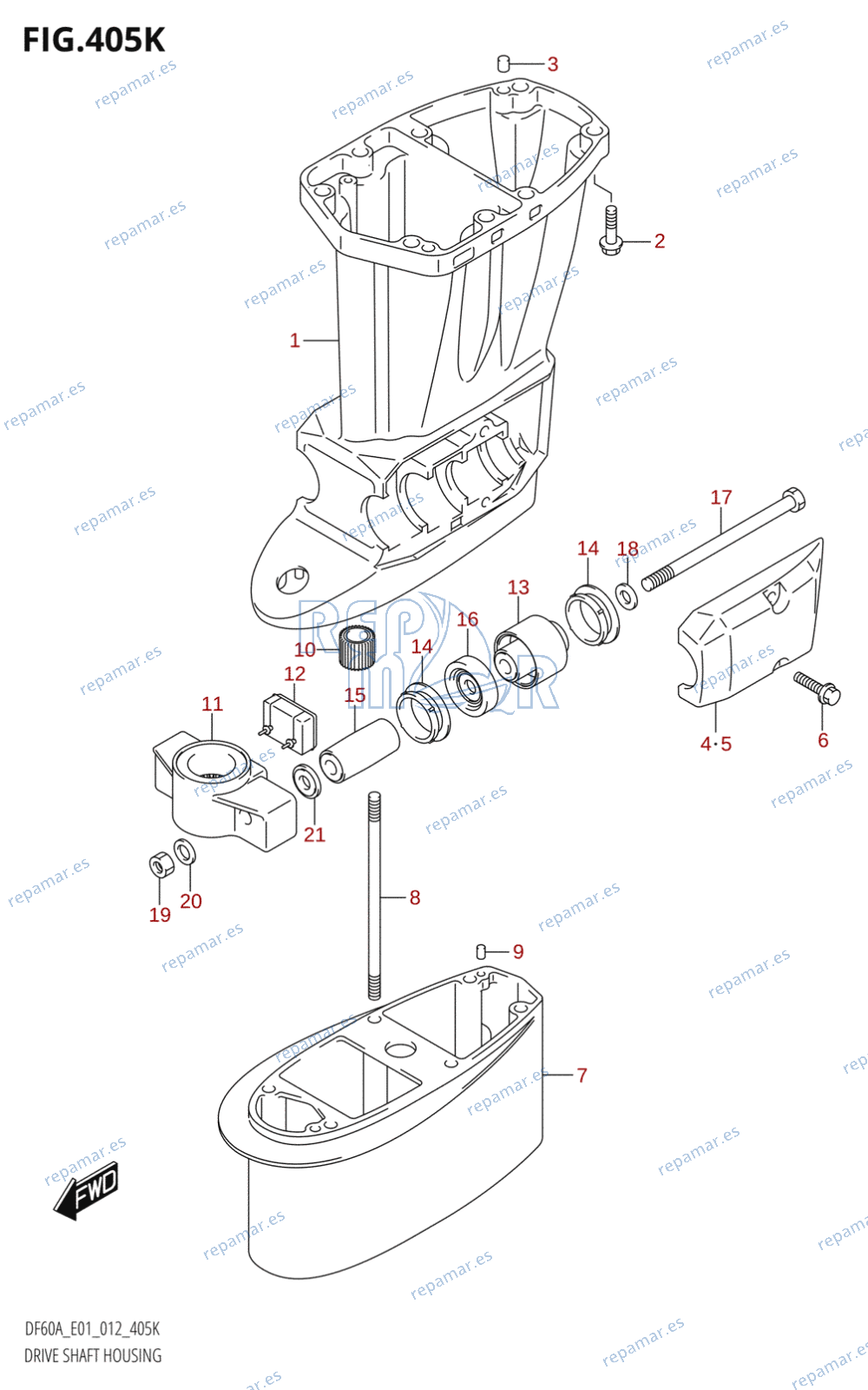 405K - DRIVE SHAFT HOUSING (DF60ATH:E01)