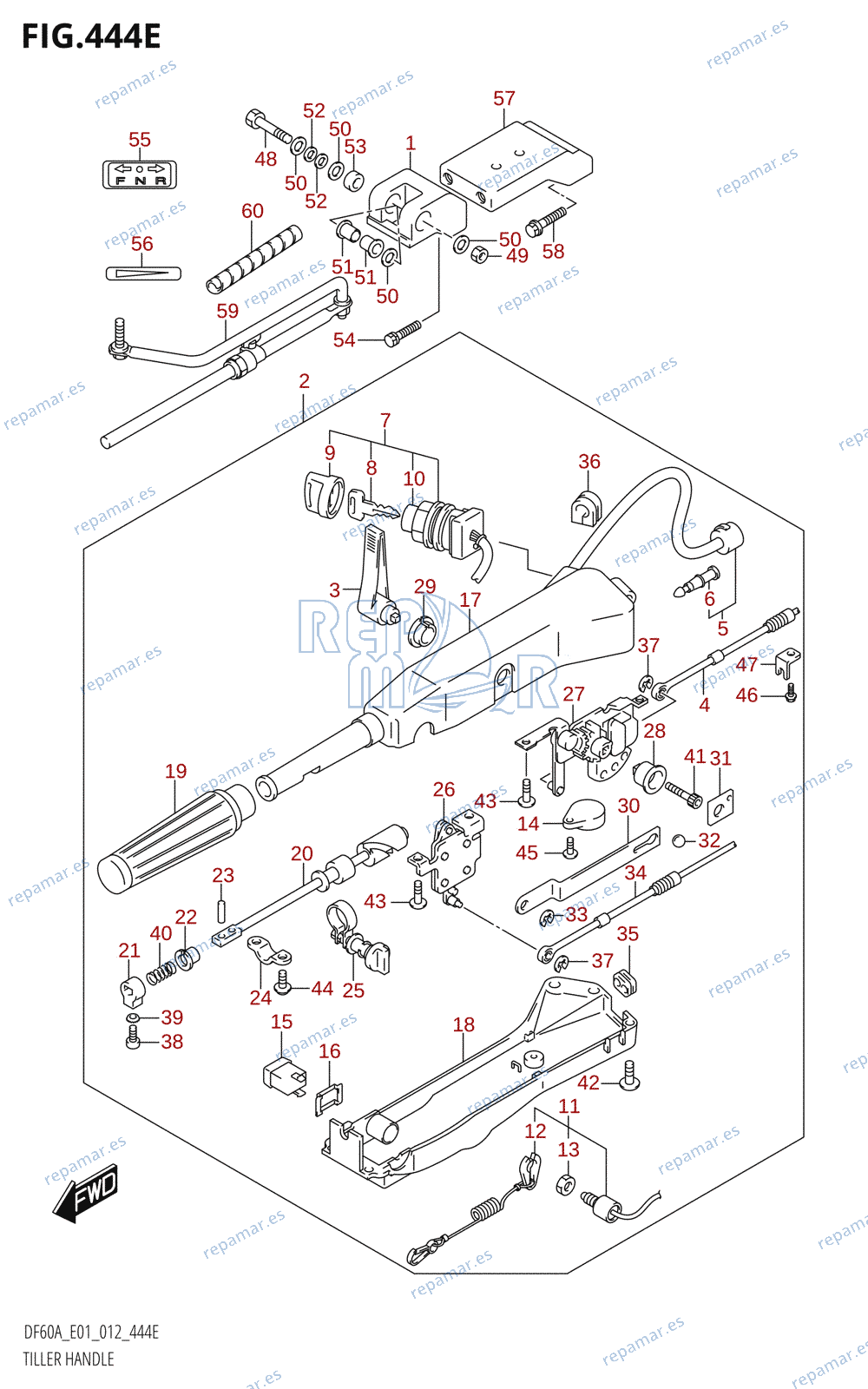 444E - TILLER HANDLE (DF60ATH:E01)