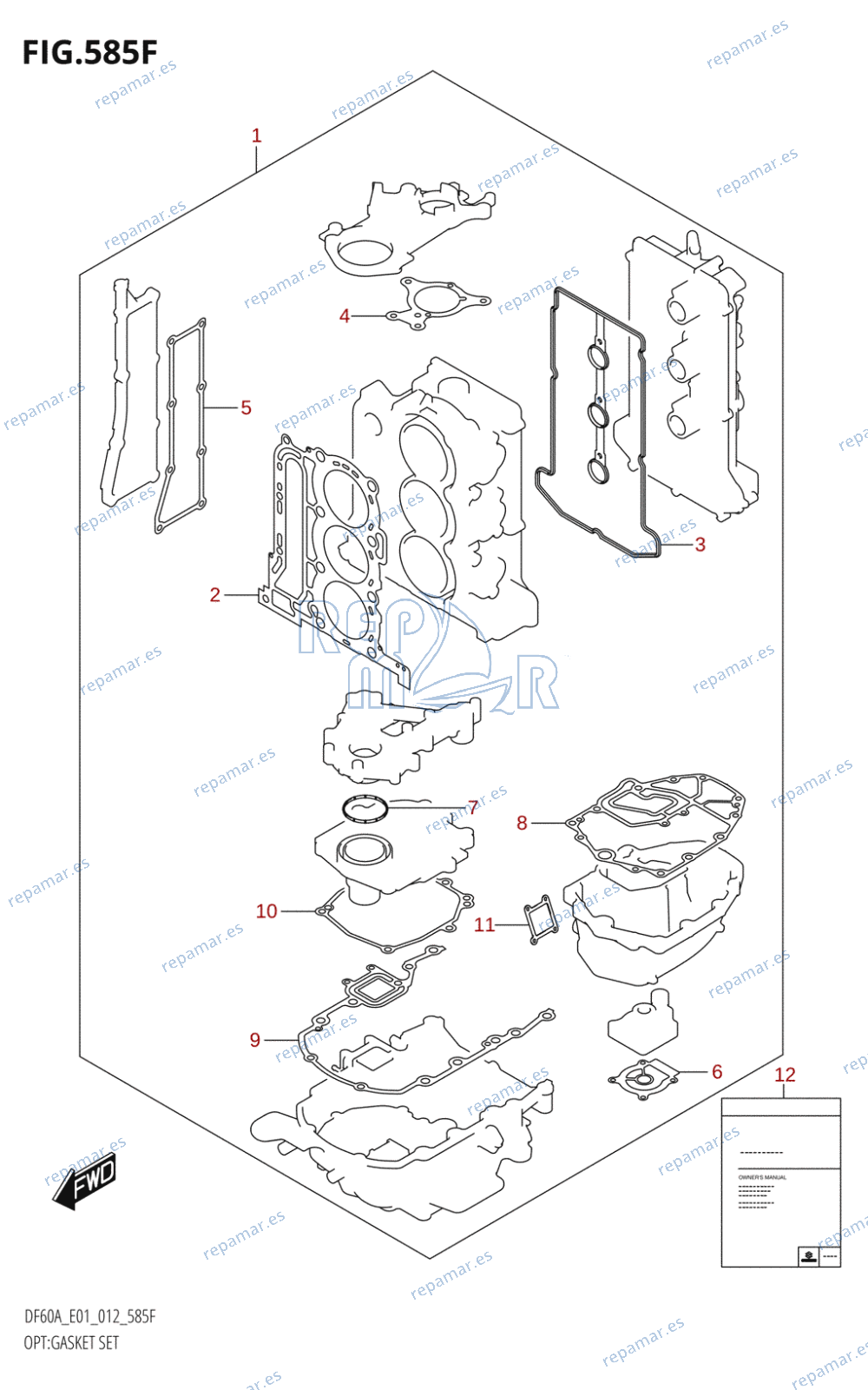 585F - OPT:GASKET SET (DF60A:E01)