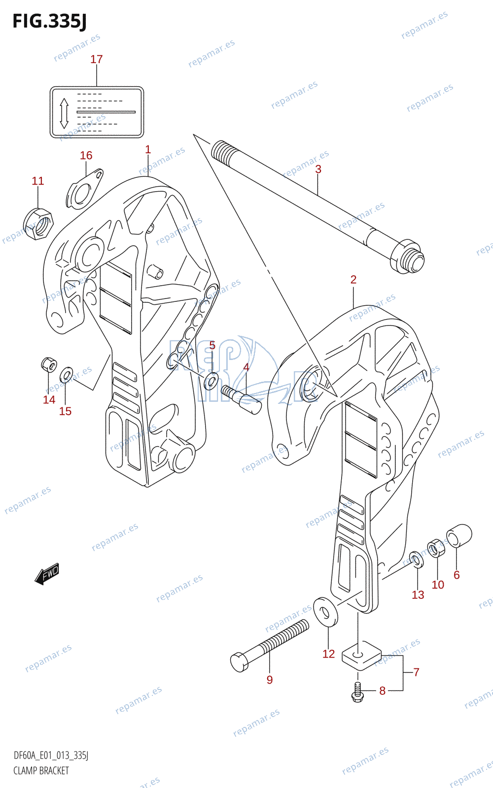 335J - CLAMP BRACKET (DF60AQH:E01)