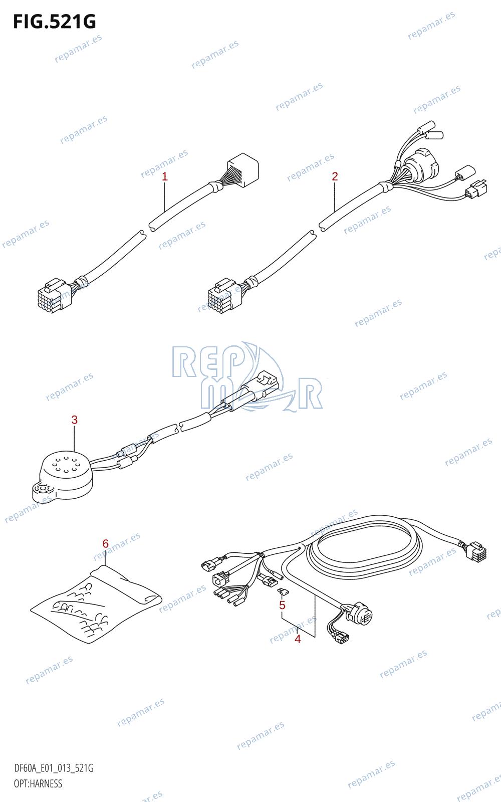 521G - OPT:HARNESS (DF60A:E01)