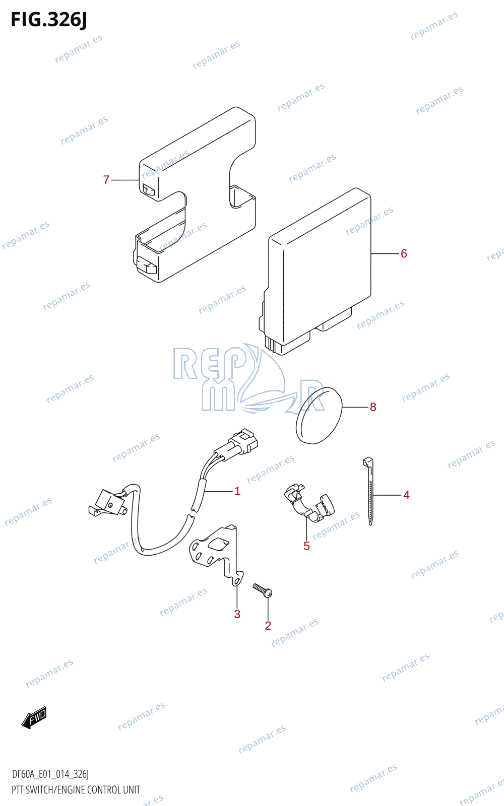 326J - PTT SWITCH /​ ENGINE CONTROL UNIT (DF60AQH:E01)