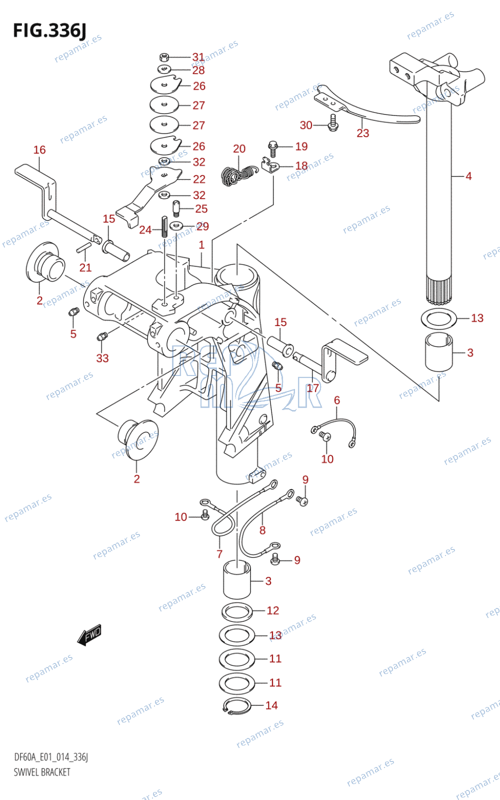 336J - SWIVEL BRACKET (DF60AQH:E01)