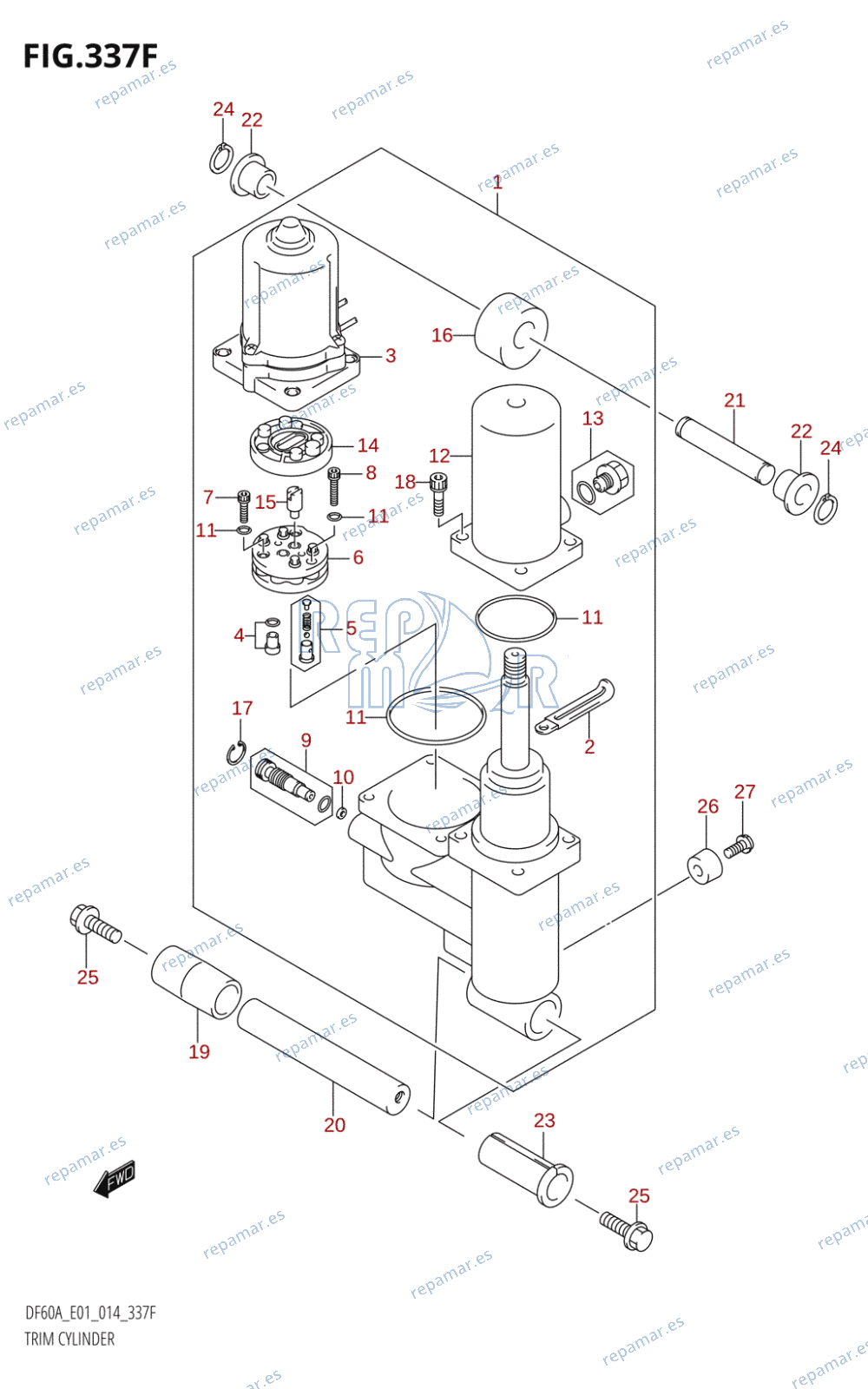 337F - TRIM CYLINDER (DF60A:E01)