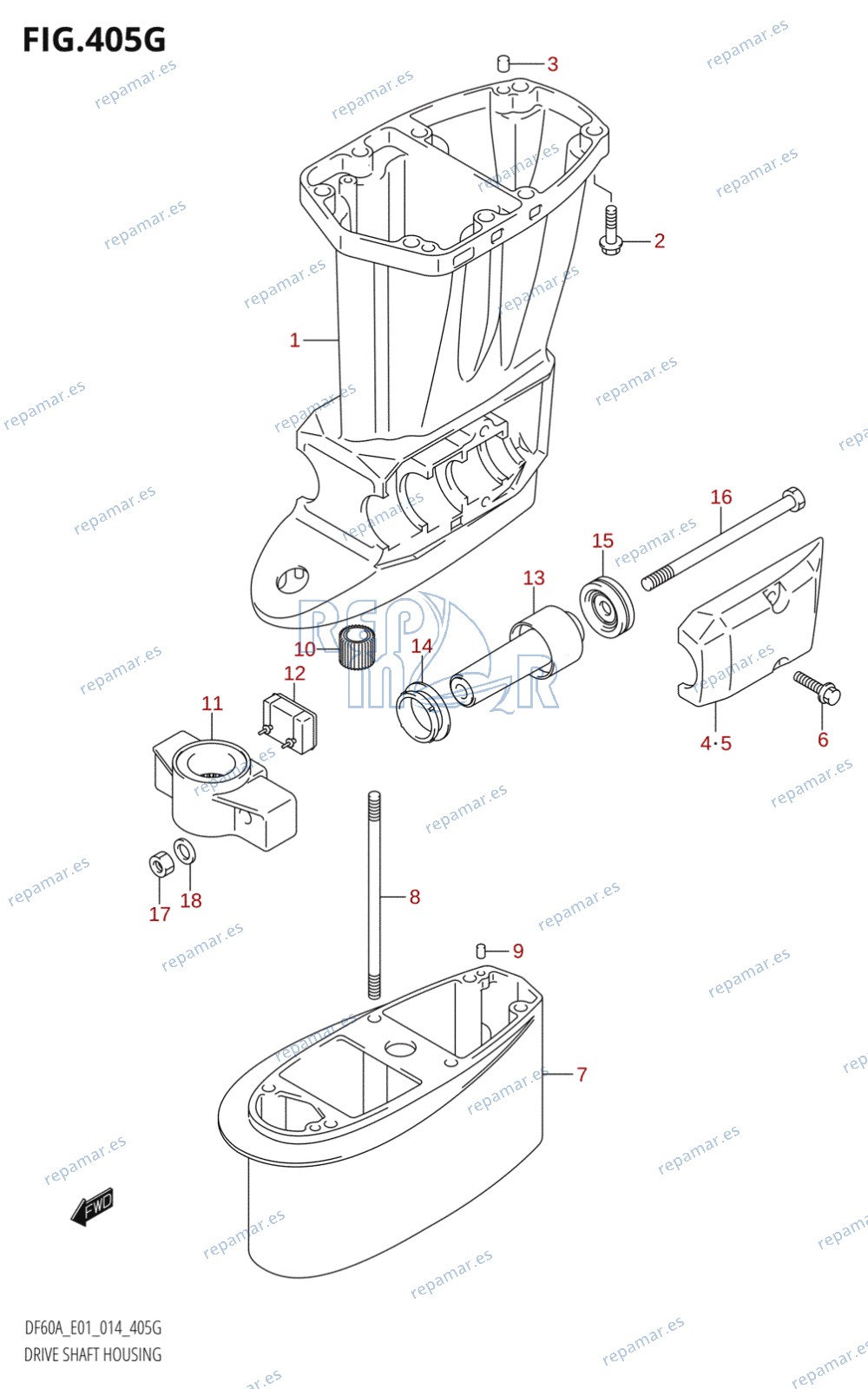 405G - DRIVE SHAFT HOUSING (DF60A:E01)