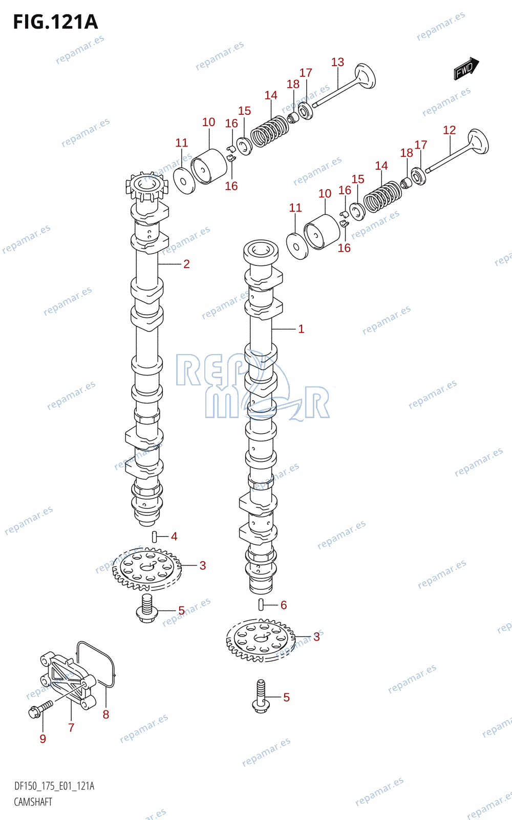 121A - CAMSHAFT (DF150T,DF150WT,DF150Z)