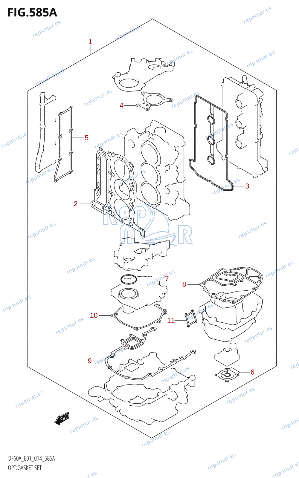 585A - OPT:GASKET SET