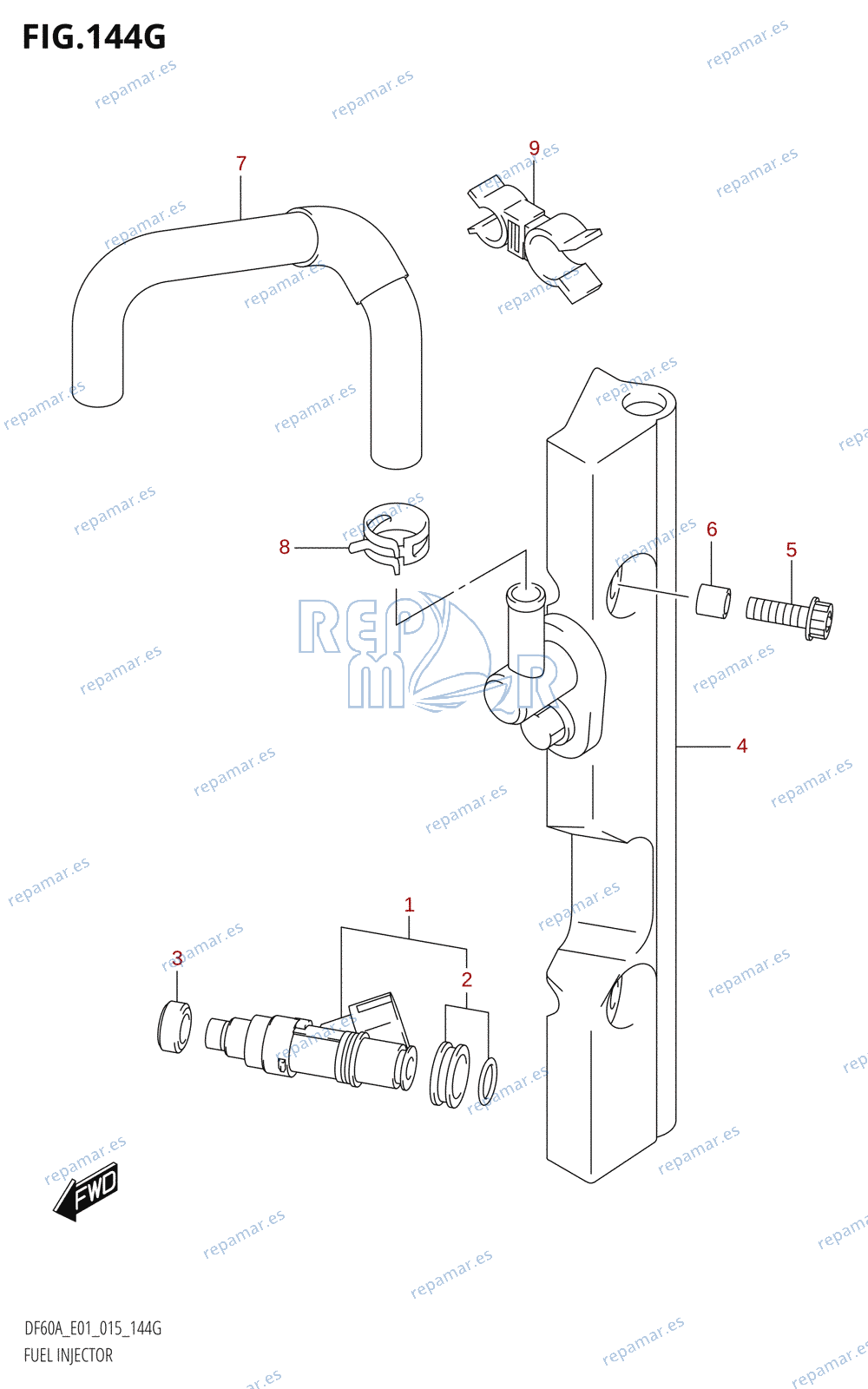 144G - FUEL INJECTOR (DF60A:E01)