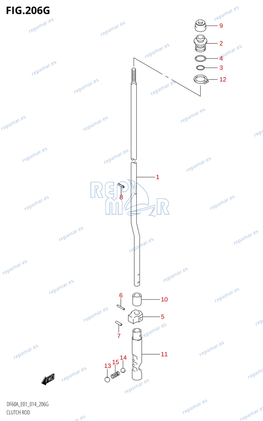 206G - CLUTCH ROD (DF60A:E01)