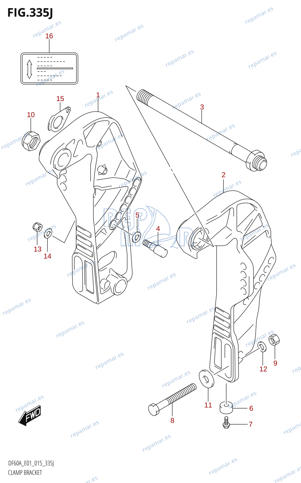 335J - CLAMP BRACKET (DF60AQH:E01)