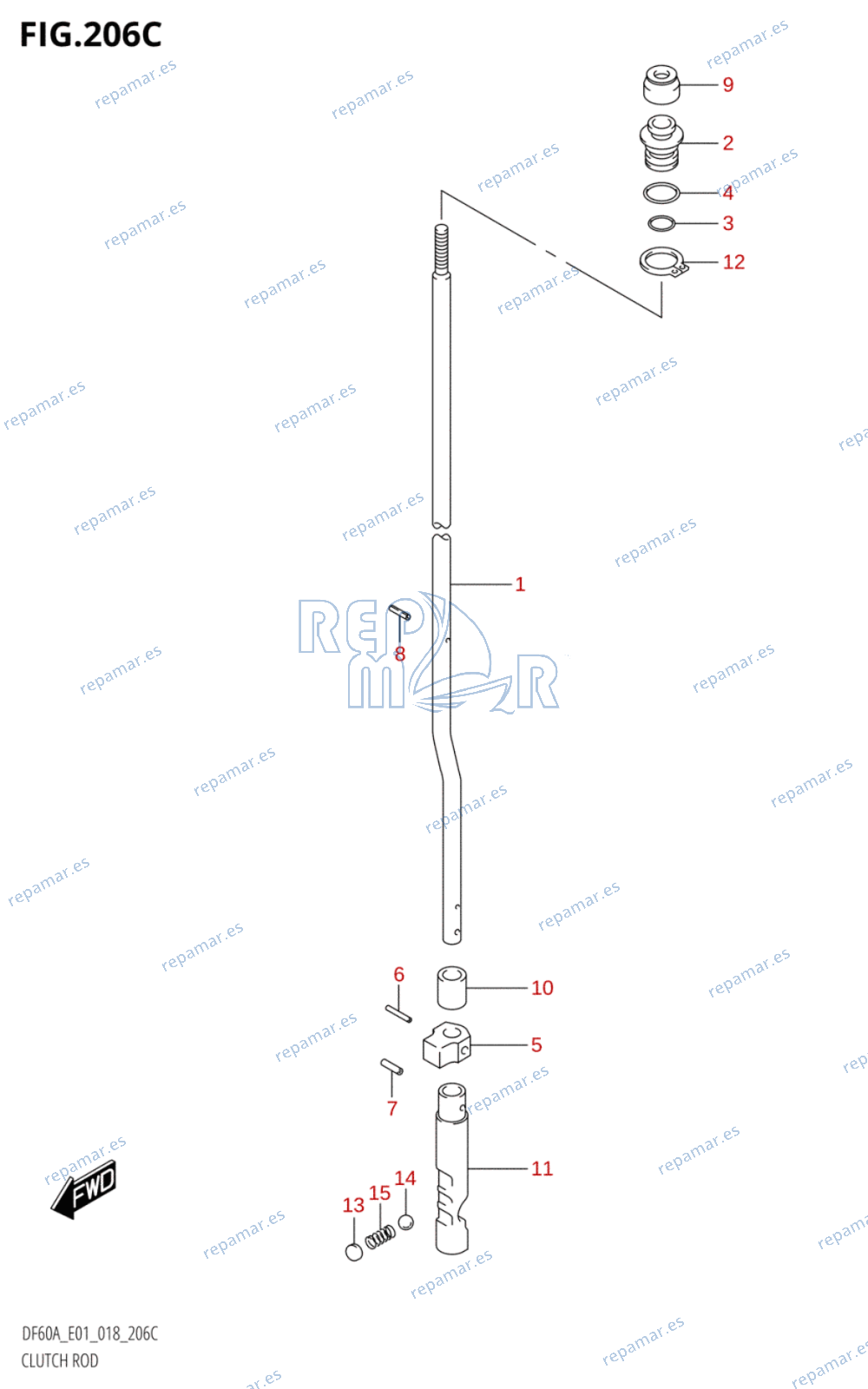 206C - CLUTCH ROD (DF60A:E01)