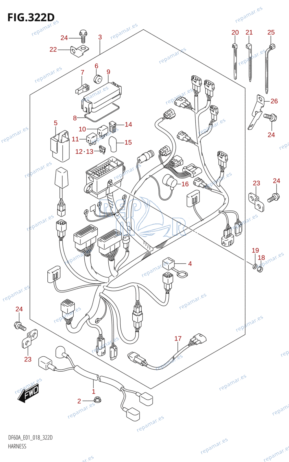 322D - HARNESS (DF60A,DF60ATH,DF60AVT,DF60AVTH)