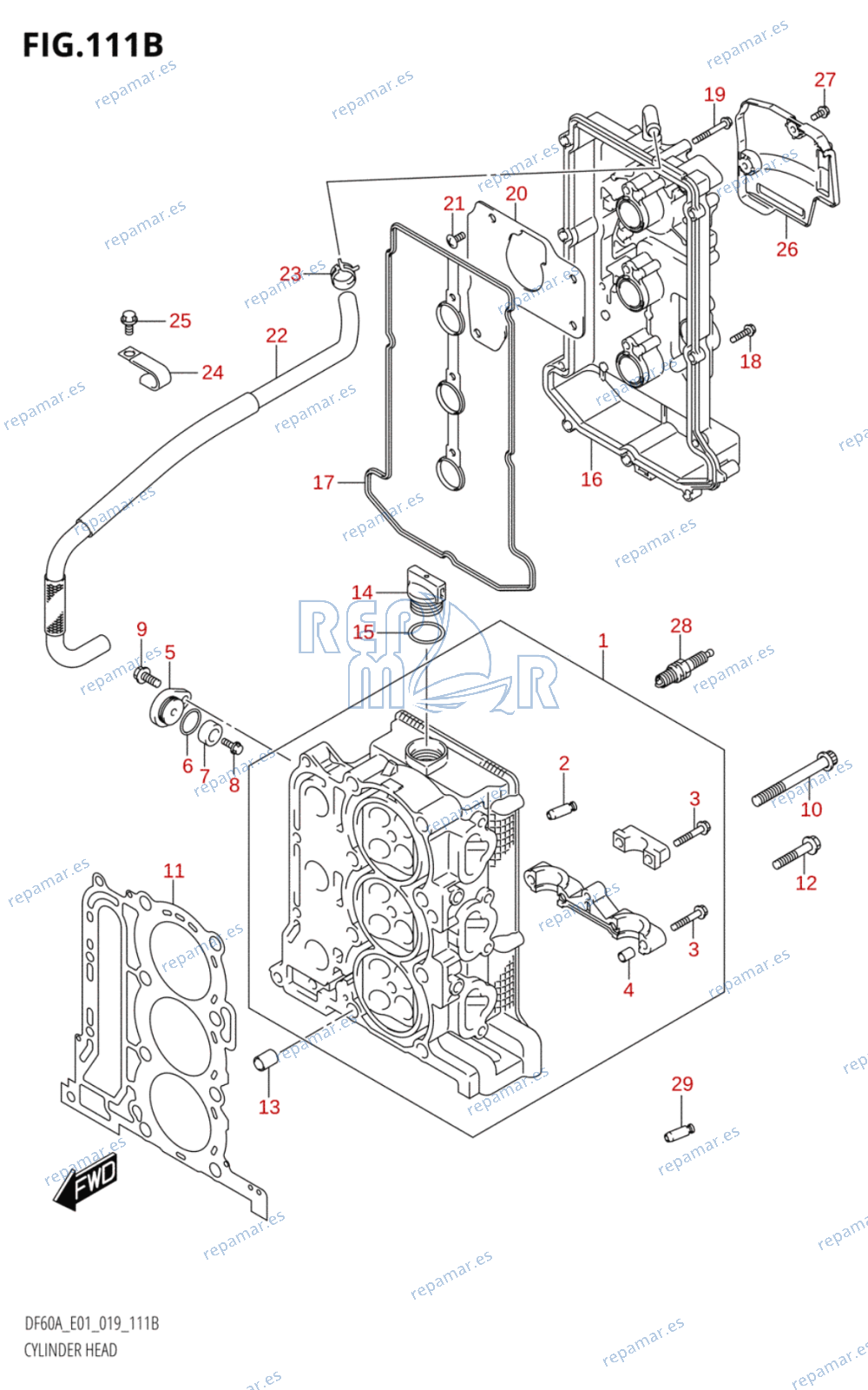 111B - CYLINDER HEAD (DF40AST,DF60A,DF60AQH,DF60ATH)