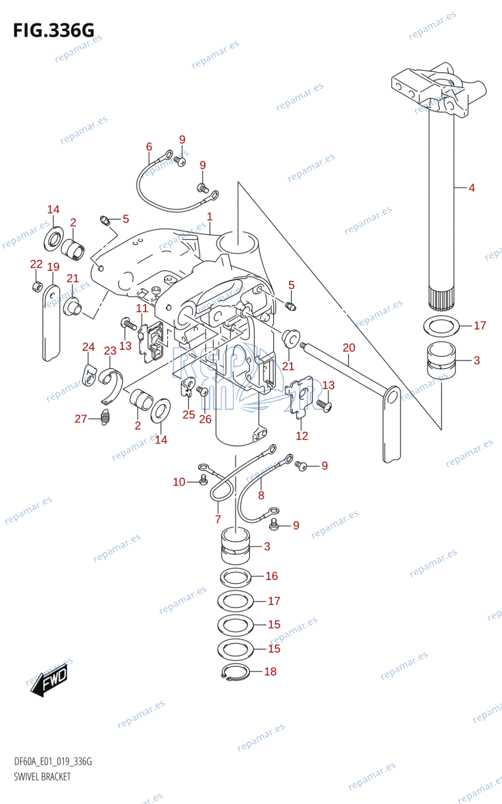 336G - SWIVEL BRACKET (DF60ATH:E01,DF60ATH:E40)