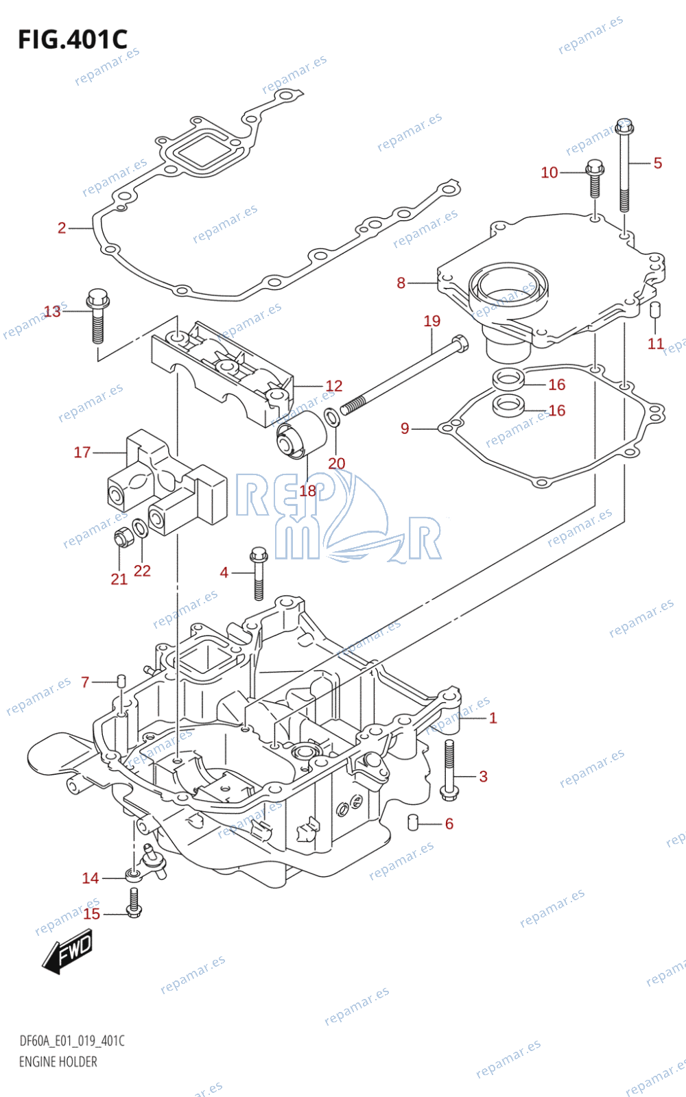 401C - ENGINE HOLDER (DF50AVT,DF50AVTH,DF60AVT,DF60AVTH)