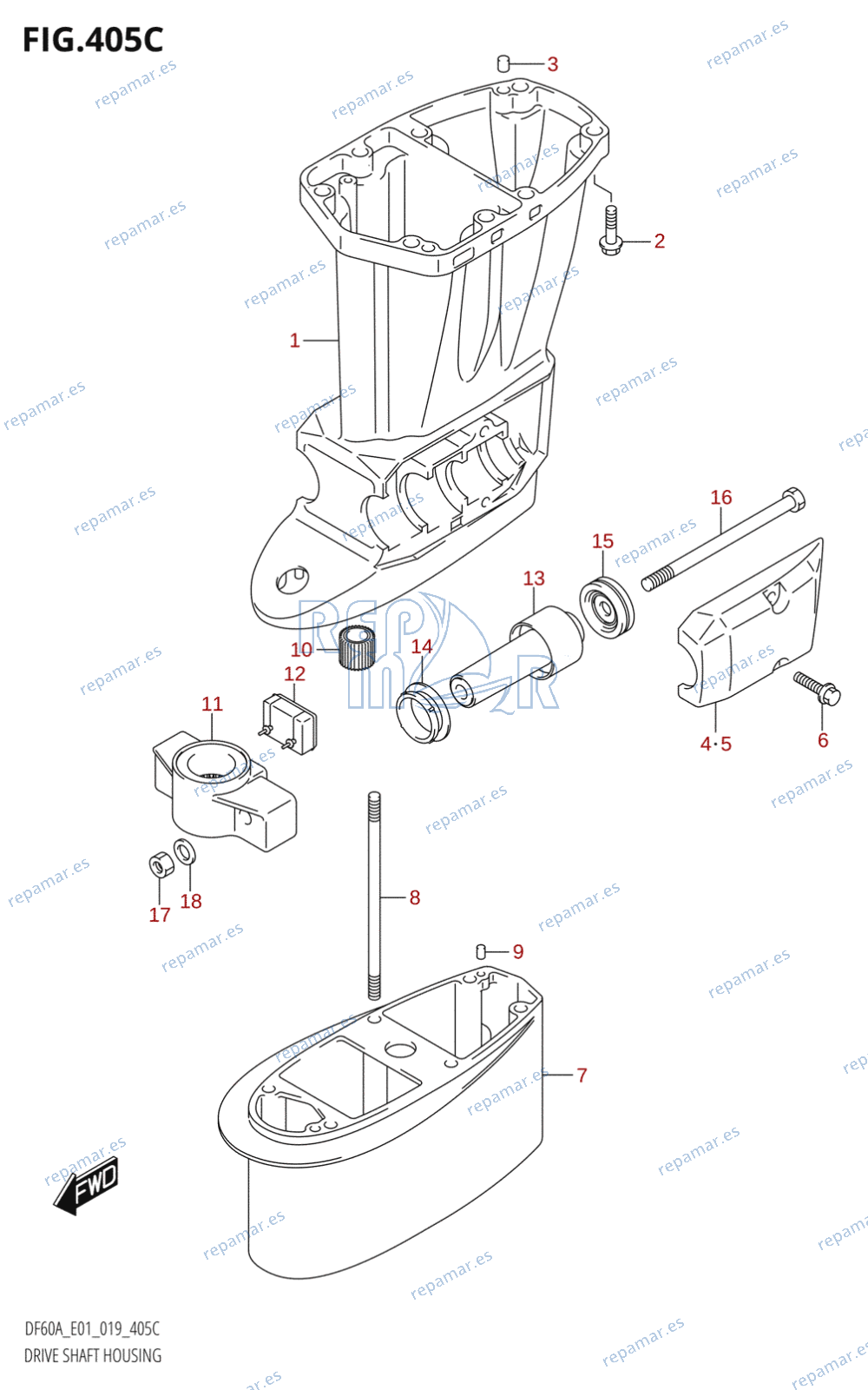 405C - DRIVE SHAFT HOUSING (DF60A:E01)