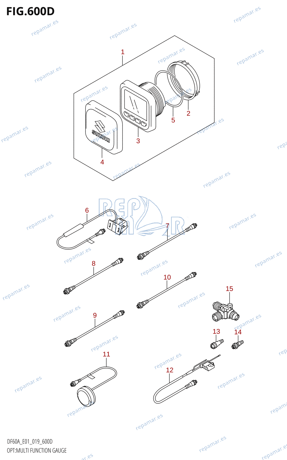 600D - OPT:MULTI FUNCTION GAUGE (DF60AQH,DF60ATH,DF50AVTH,DF60AVTH)