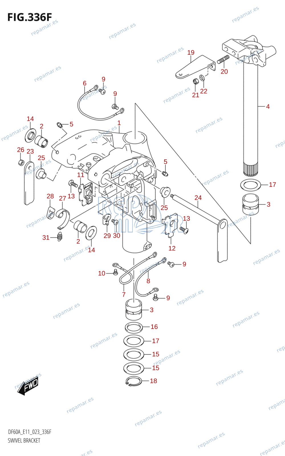 336F - SWIVEL BRACKET (DF50AVT,DF60AVT)