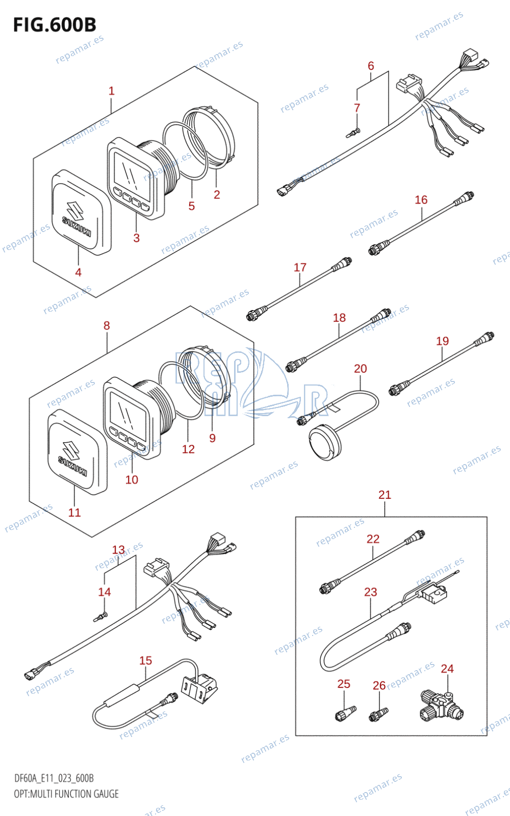 600B - OPT:MULTI FUNCTION GAUGE (DF60A,DF60AVT)