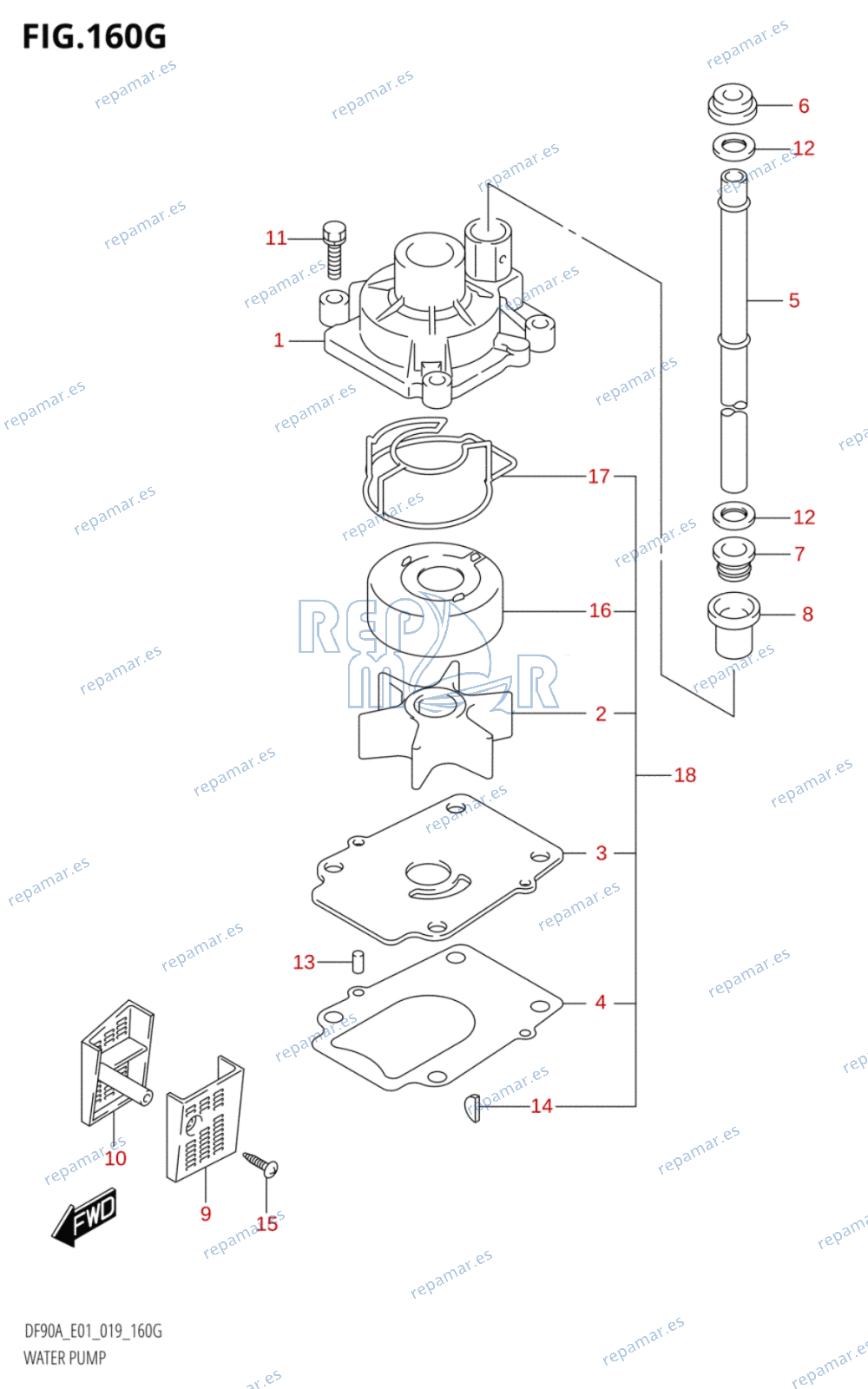 160G - WATER PUMP (DF100B:E01)