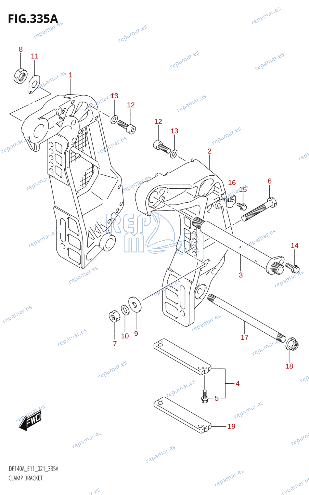 335A - CLAMP BRACKET (DF100AT)
