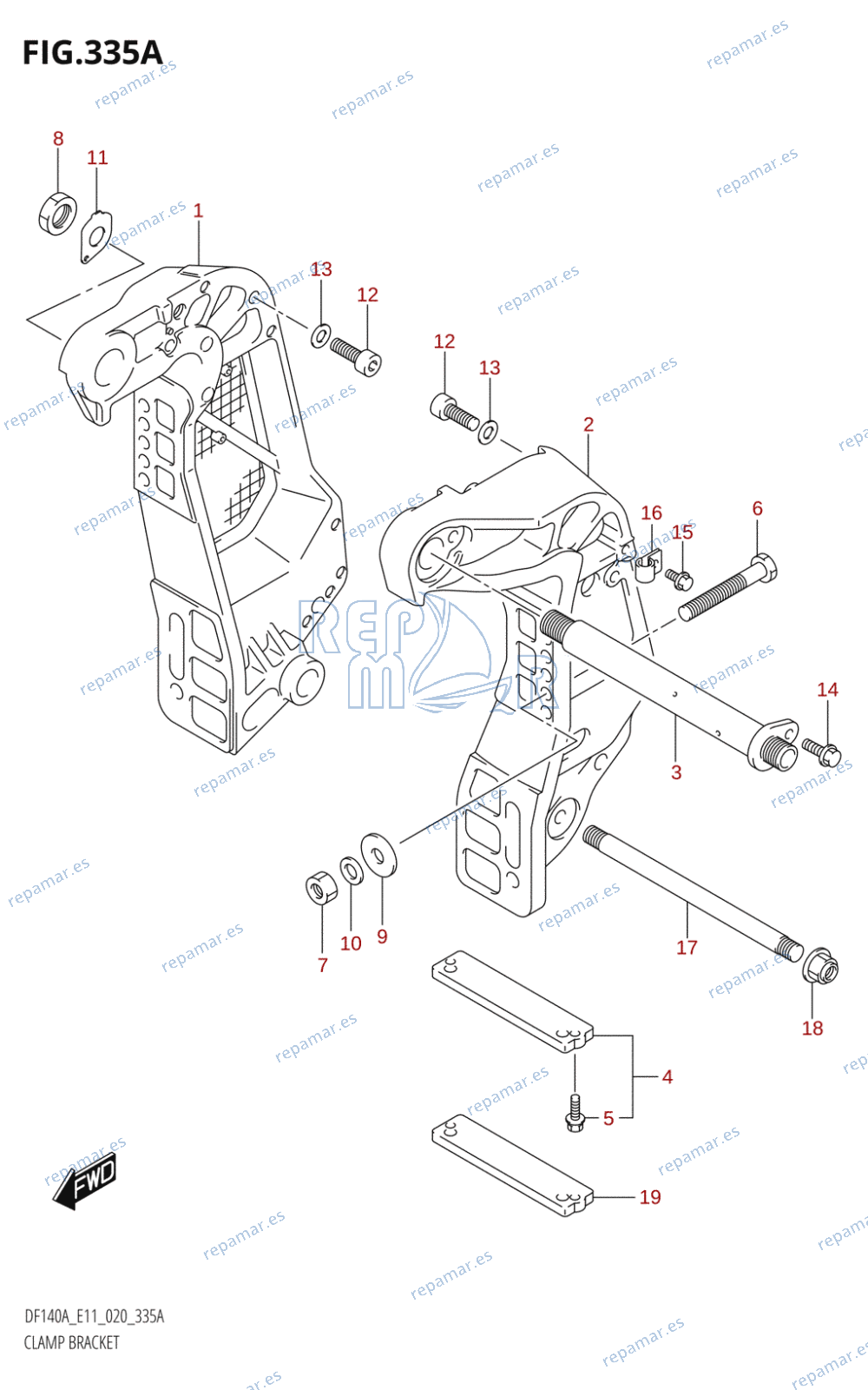 335A - CLAMP BRACKET (DF100AT:E11)