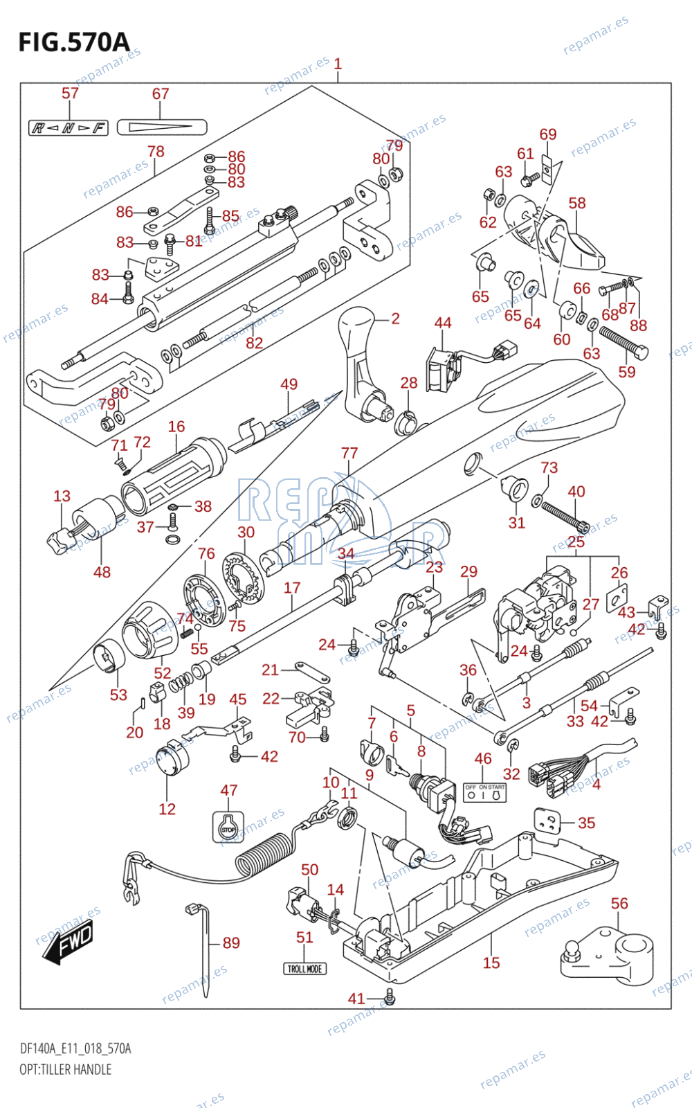 570A - OPT:TILLER HANDLE (DF100AT,DF115AT,DF115AZ)