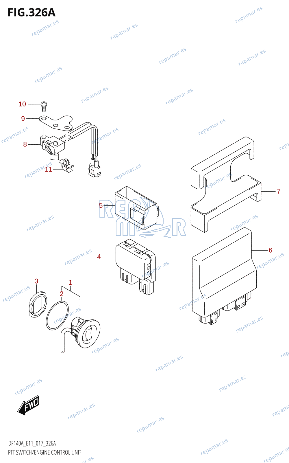 326A - PTT SWITCH /​ ENGINE CONTROL UNIT (DF100AT:E11)