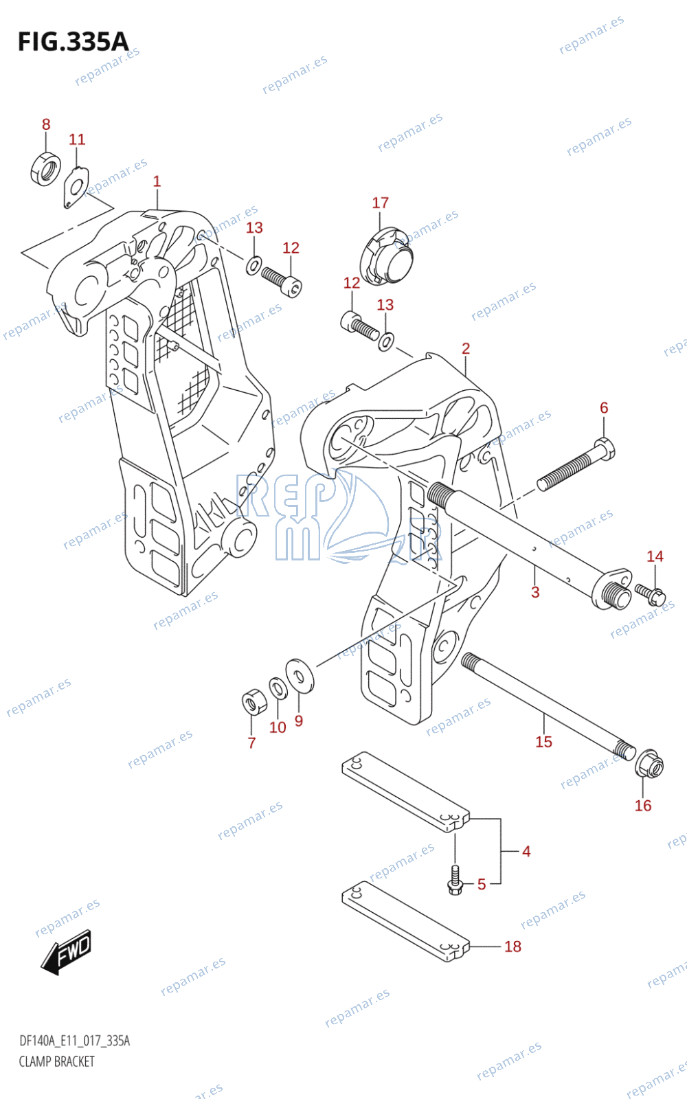 335A - CLAMP BRACKET (DF100AT:E11)