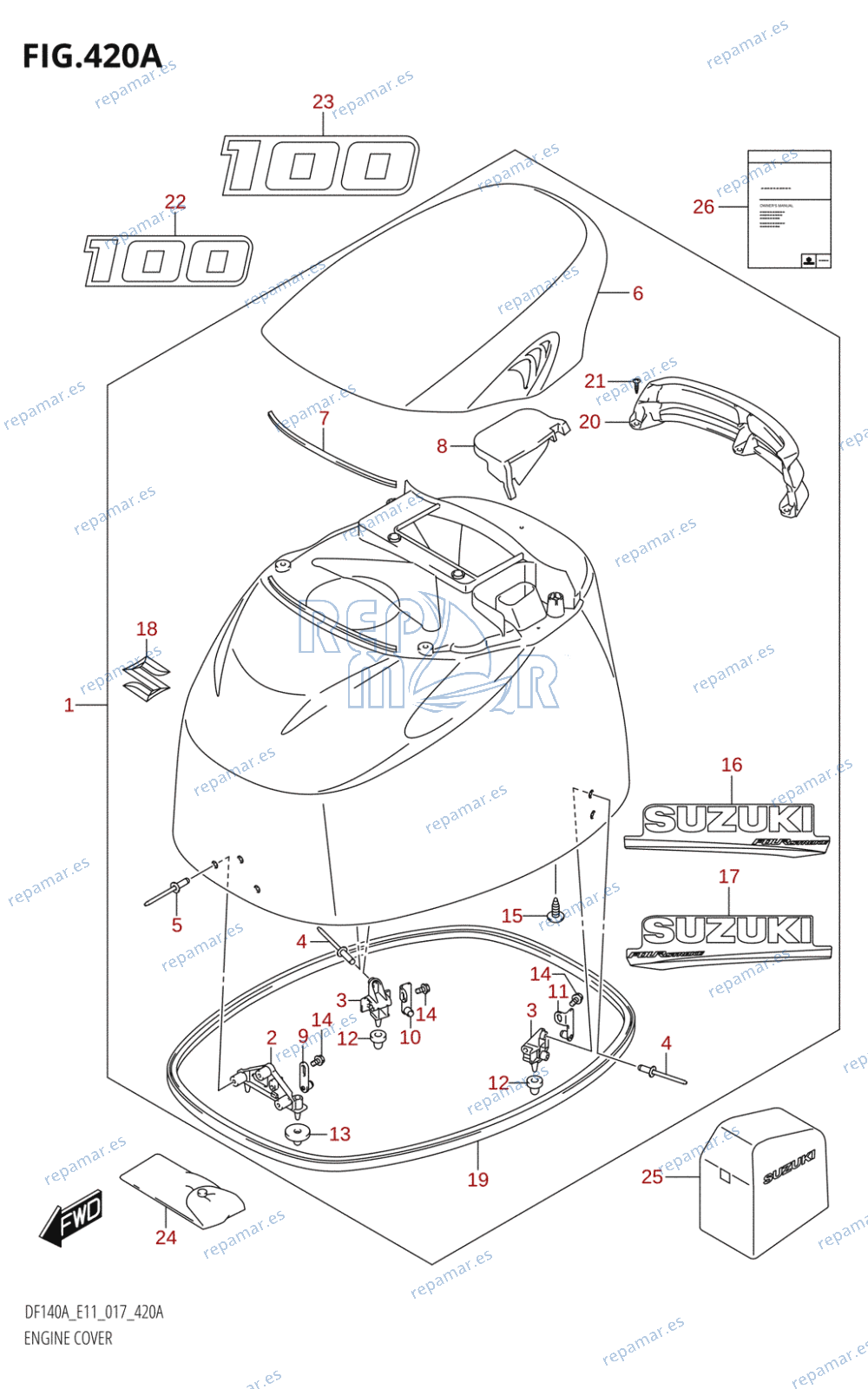 420A - ENGINE COVER (DF100AT:E11)