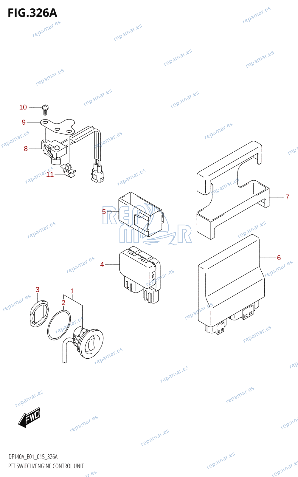 326A - PTT SWITCH /​ ENGINE CONTROL UNIT (DF100AT:E01)