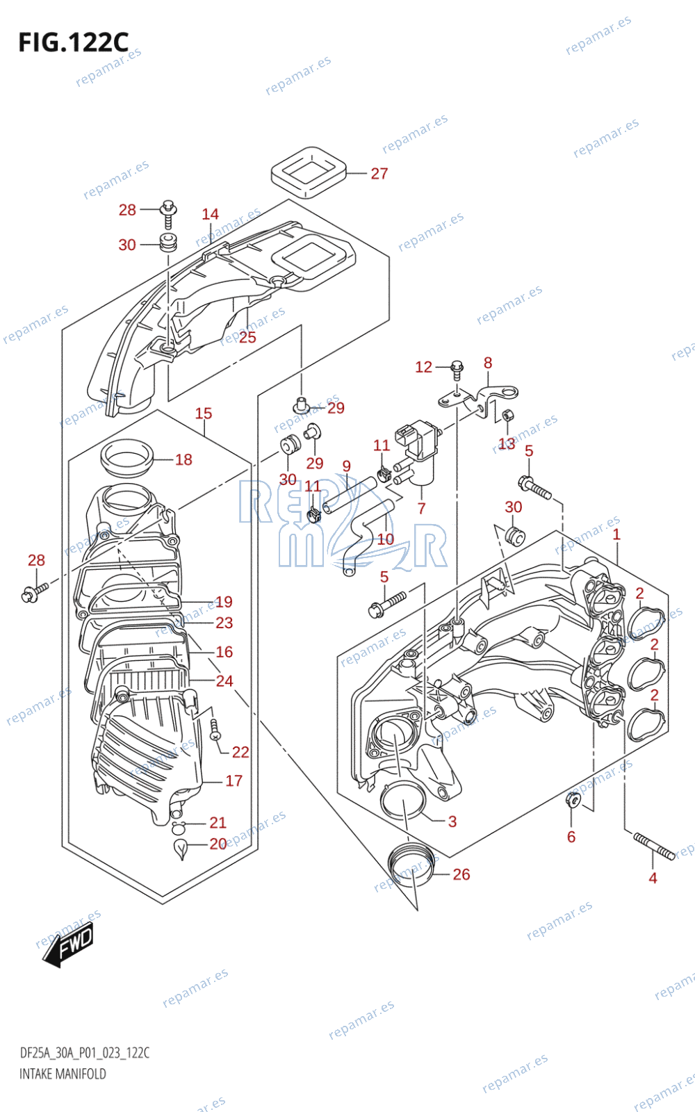 122C - INTAKE MANIFOLD (020:(DF30A,DF30AR,DF30AT,DF30ATH,DF30AQ))