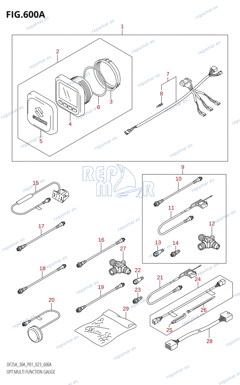 600A - OPT:MULTI FUNCTION GAUGE ((020,021):(DF25AT,DF30AR,DF30AT),021:DF25AR)