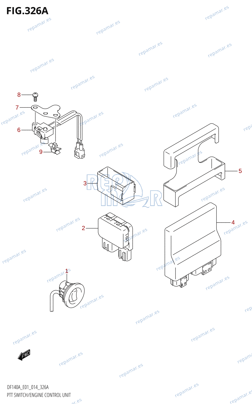 326A - PTT SWITCH /​ ENGINE CONTROL UNIT (DF100AT:E01)