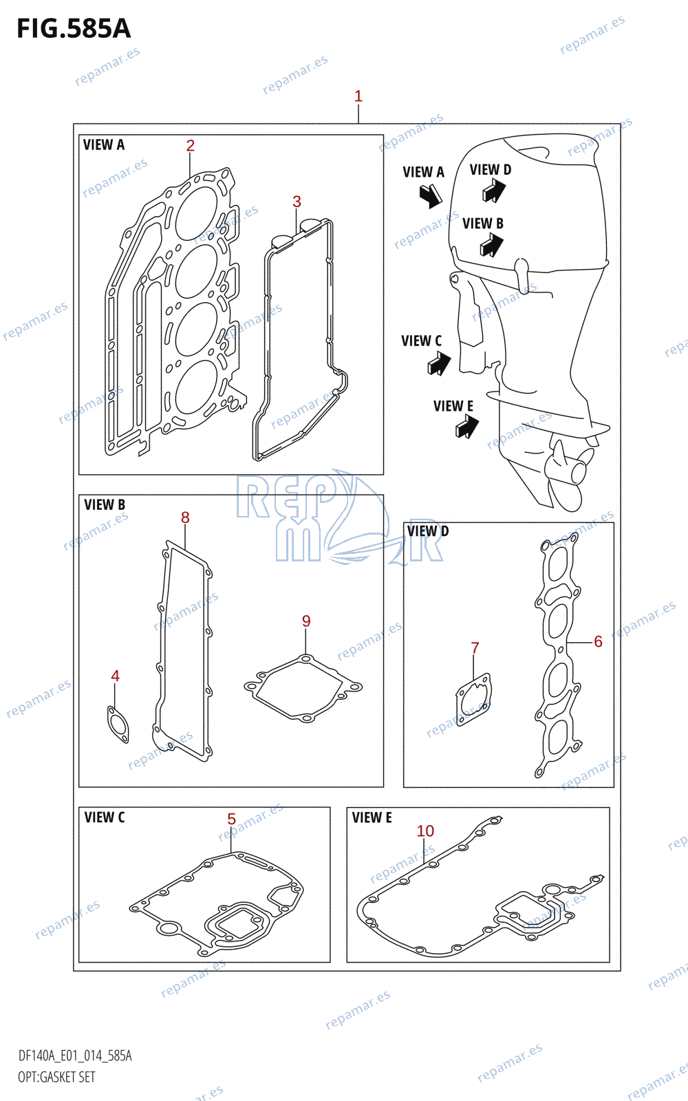 585A - OPT:GASKET SET