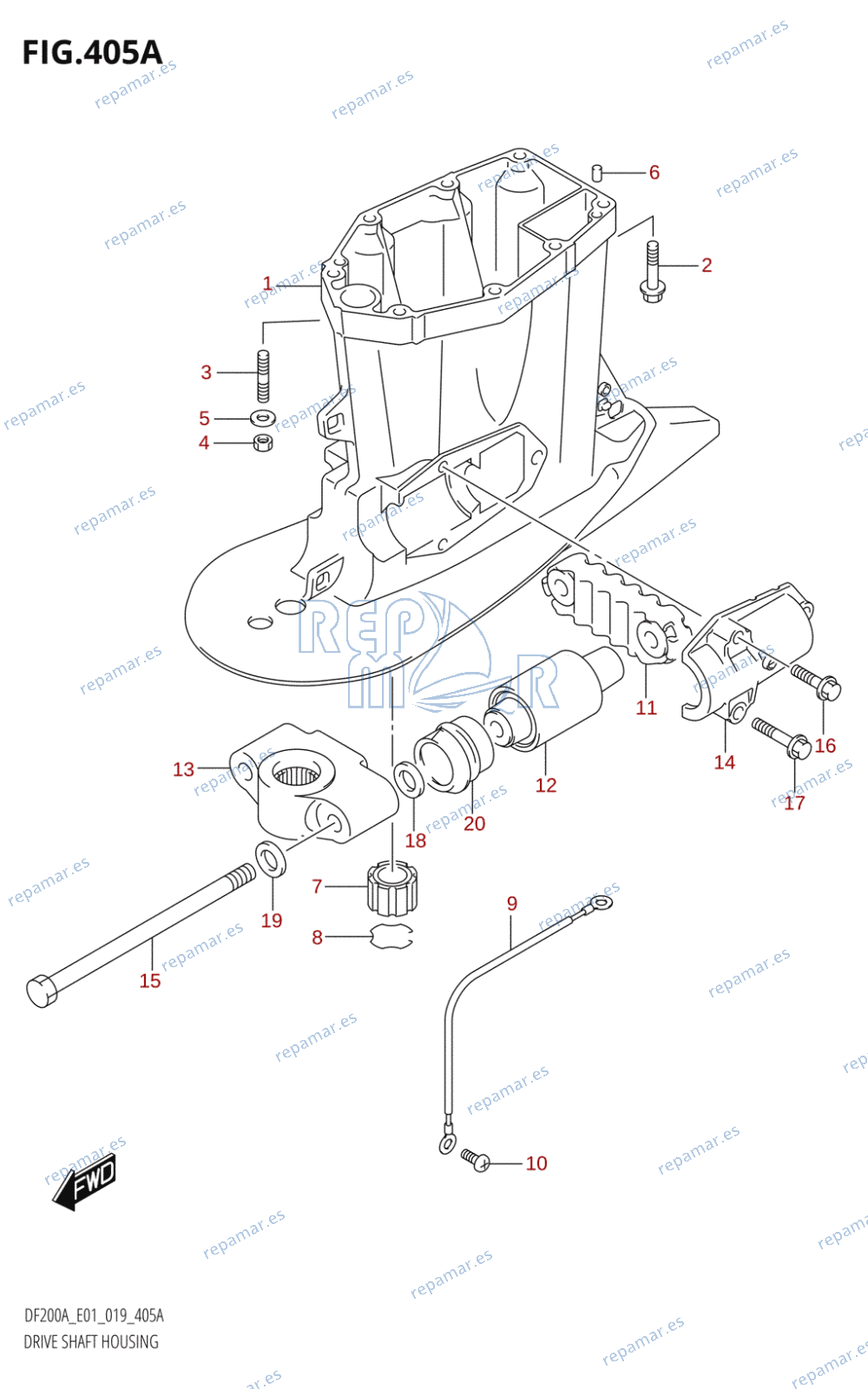 405A - DRIVE SHAFT HOUSING (DF200AT,DF175AT,DF150AT,DF175AZ,DF150AZ)