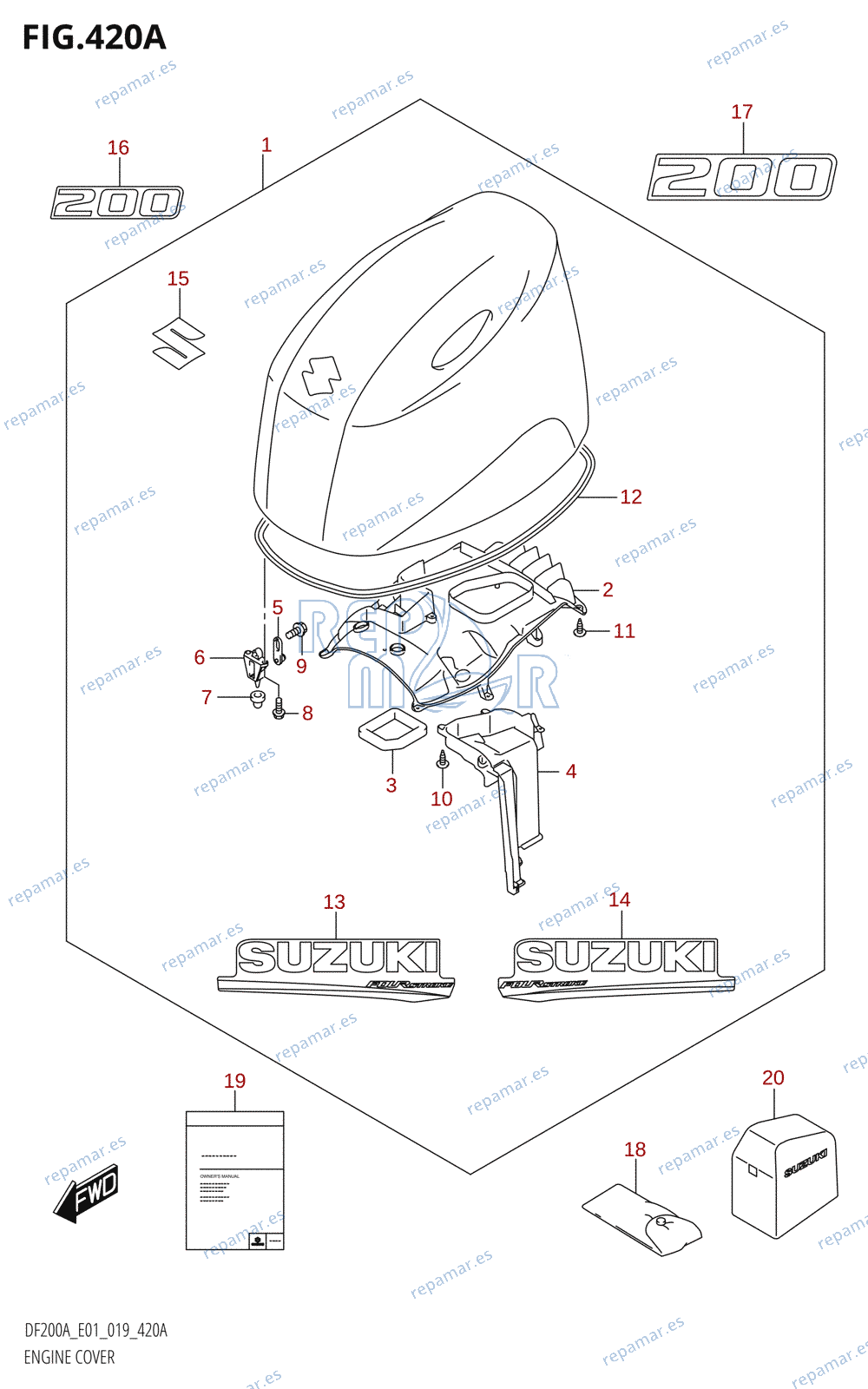 420A - ENGINE COVER (DF200AT,DF200AZ)