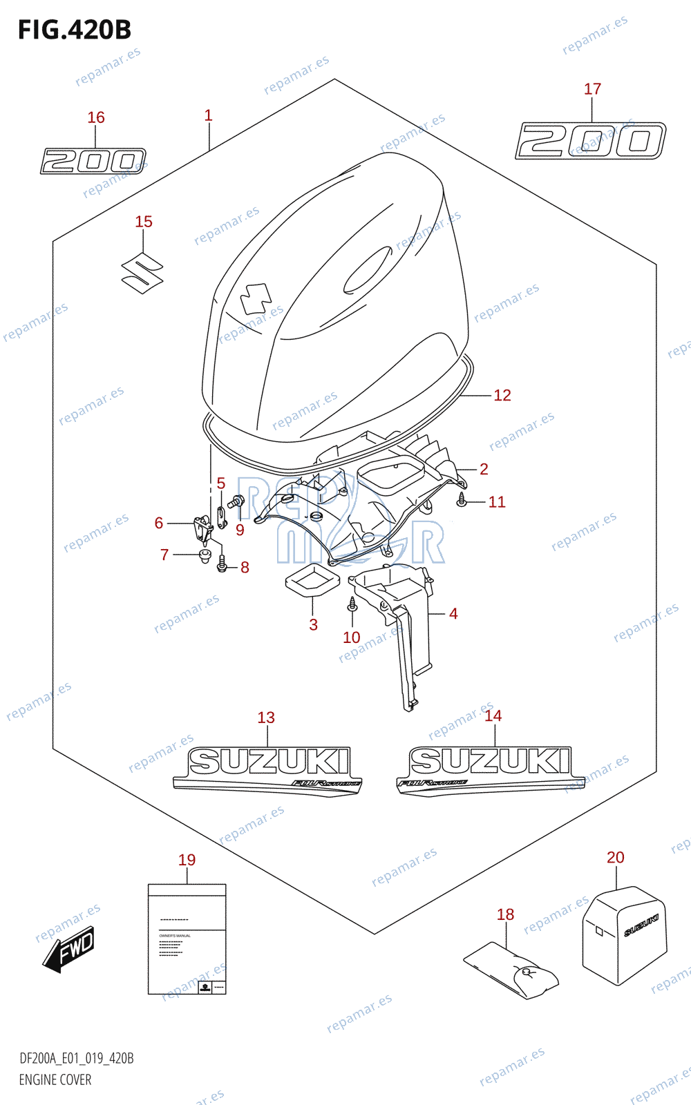 420B - ENGINE COVER (DF200AT,DF200AZ)