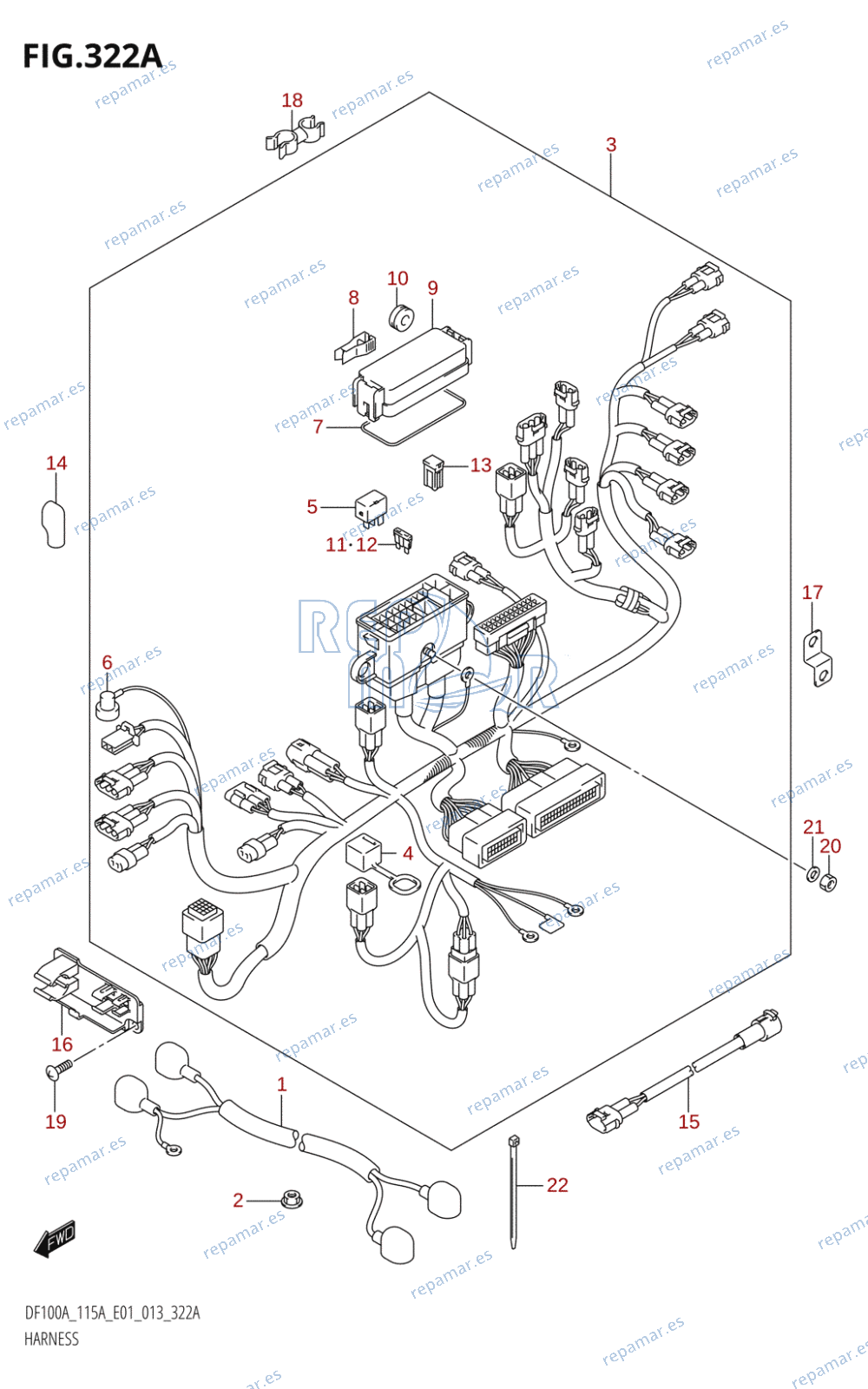 322A - HARNESS (DF100AT:E01)