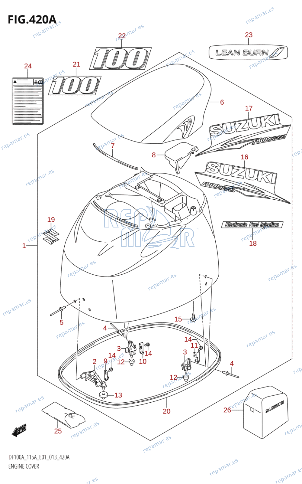 420A - ENGINE COVER (DF100AT:E01)